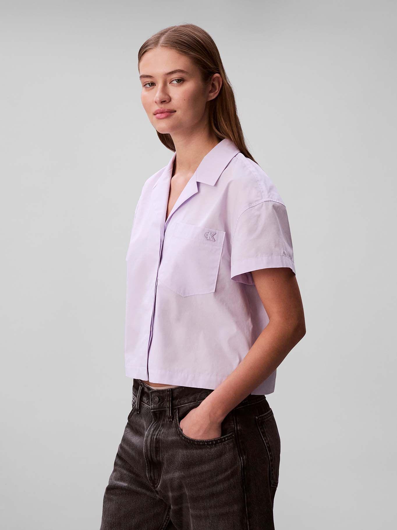 Camisa Boxy de Popelina Lila Calvin Klein-3