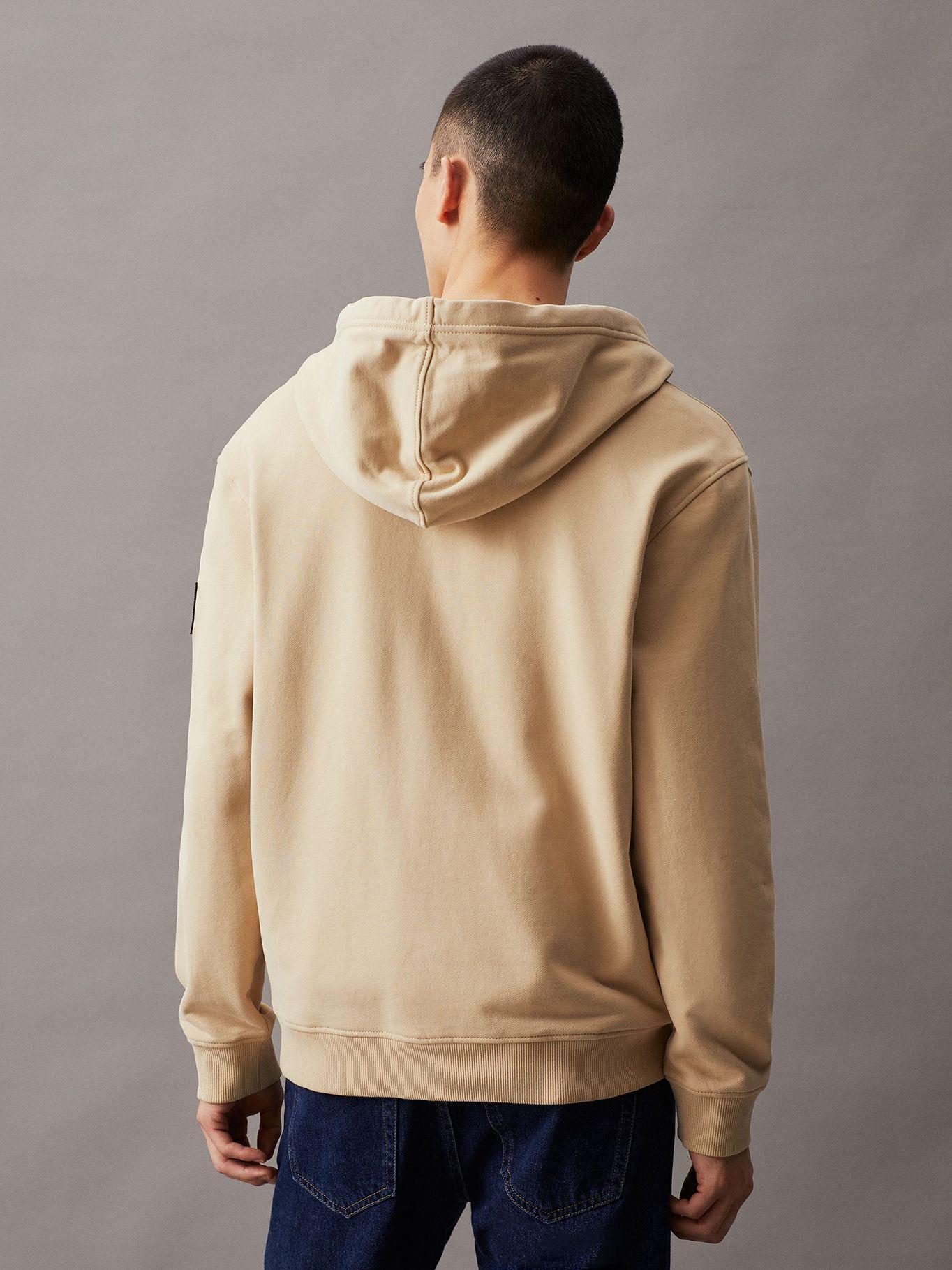 Polerón con Gorro Badge Zip Through Beige Calvin Klein-2