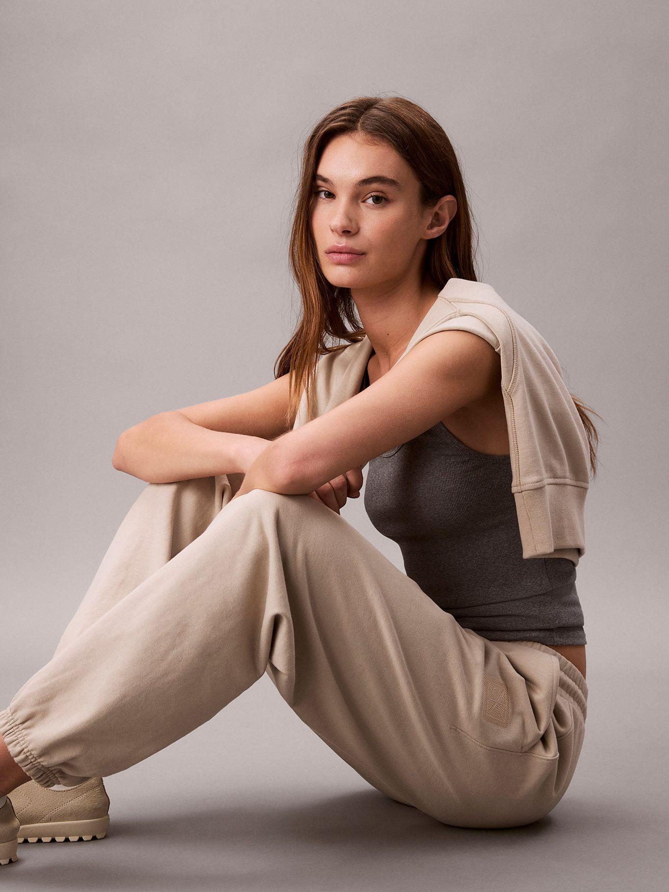 Pantalón De Chándal Holgado Beige Calvin Klein-4