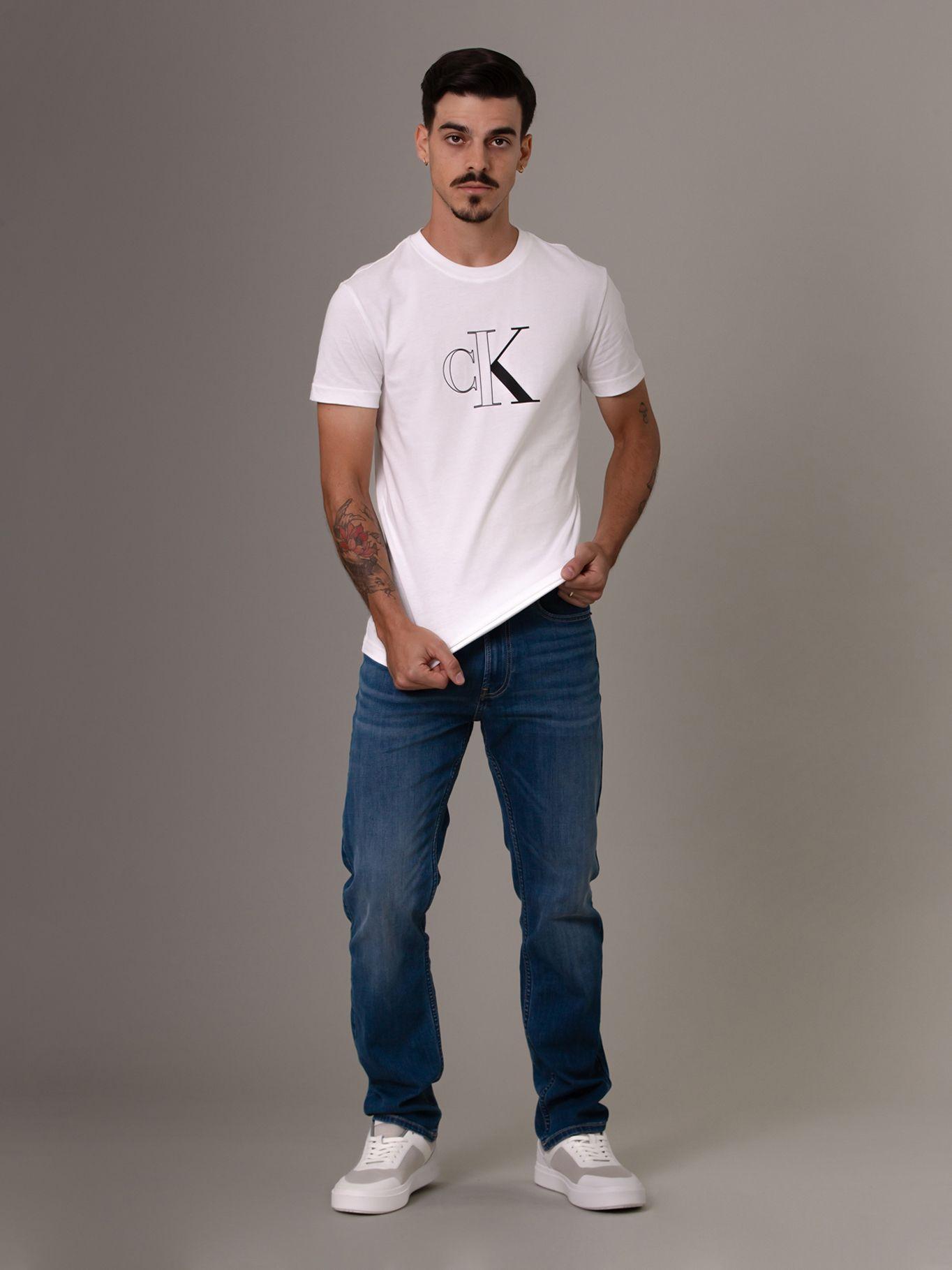 Polera Outline Monologo Blanco Calvin Klein-1