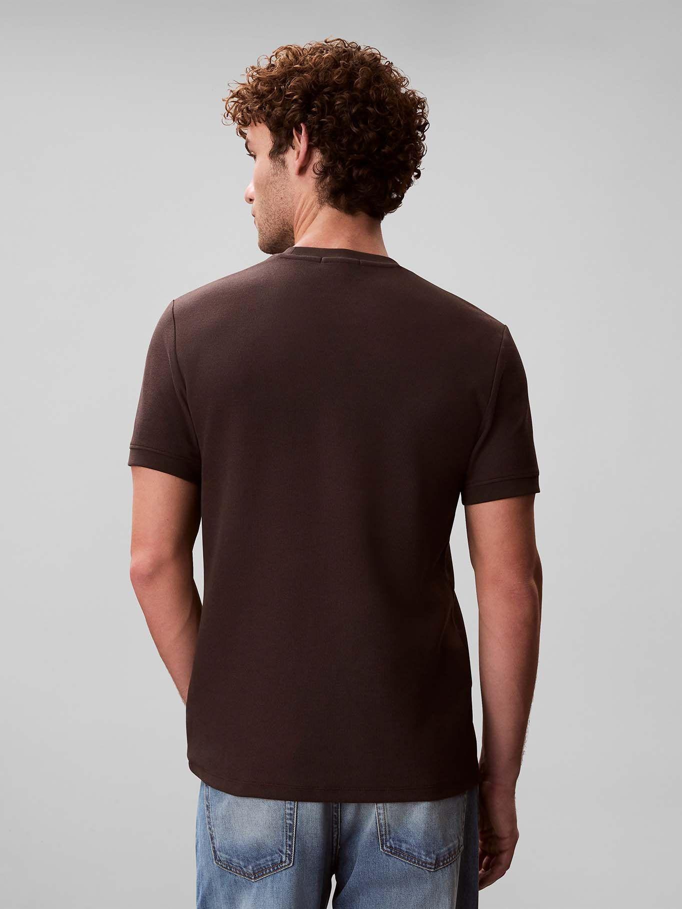 Polera Slim Micro Waffle Cafe Calvin Klein-2