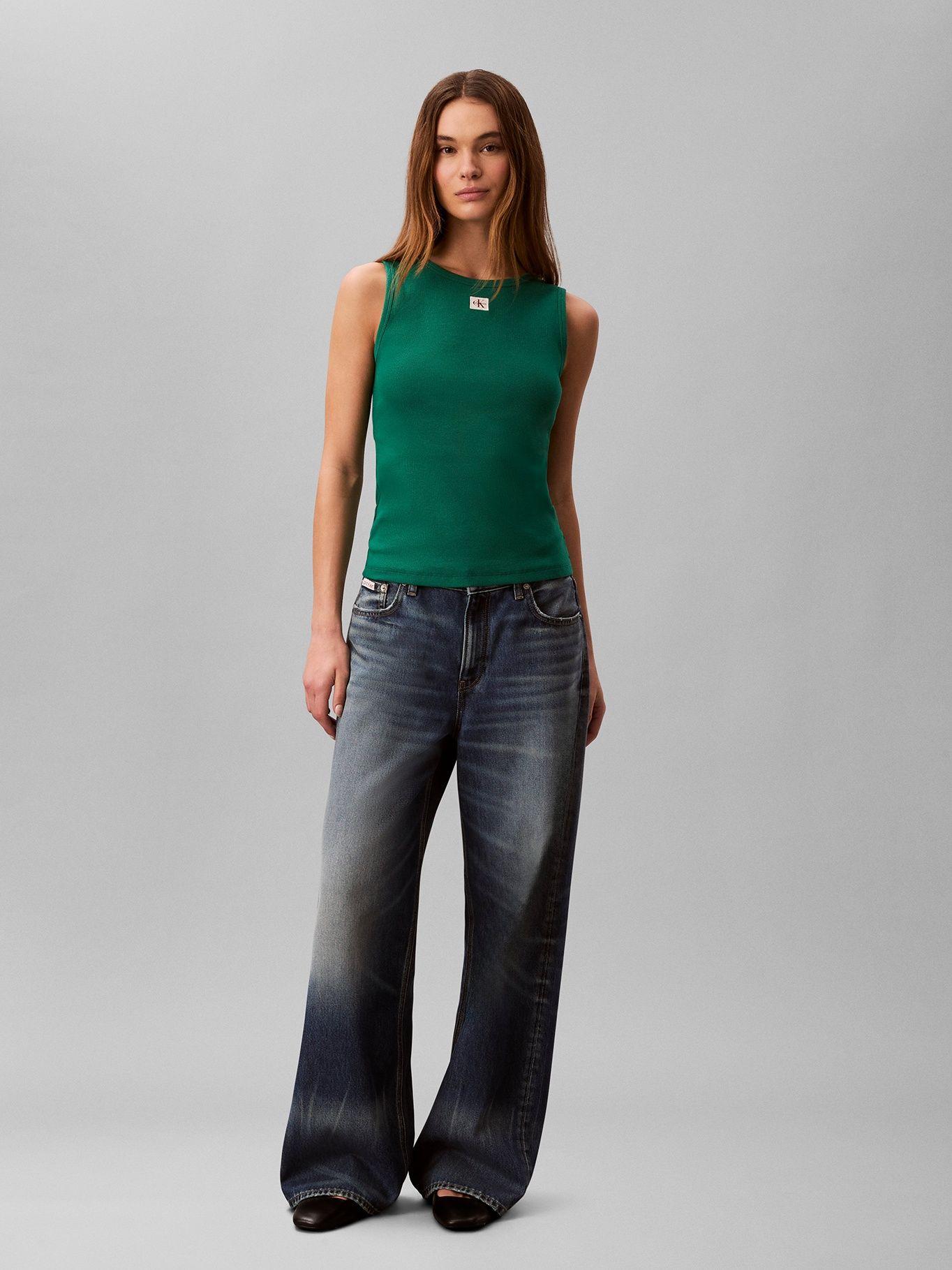 Polera de Punto sin Mangas Verde Calvin Klein-1