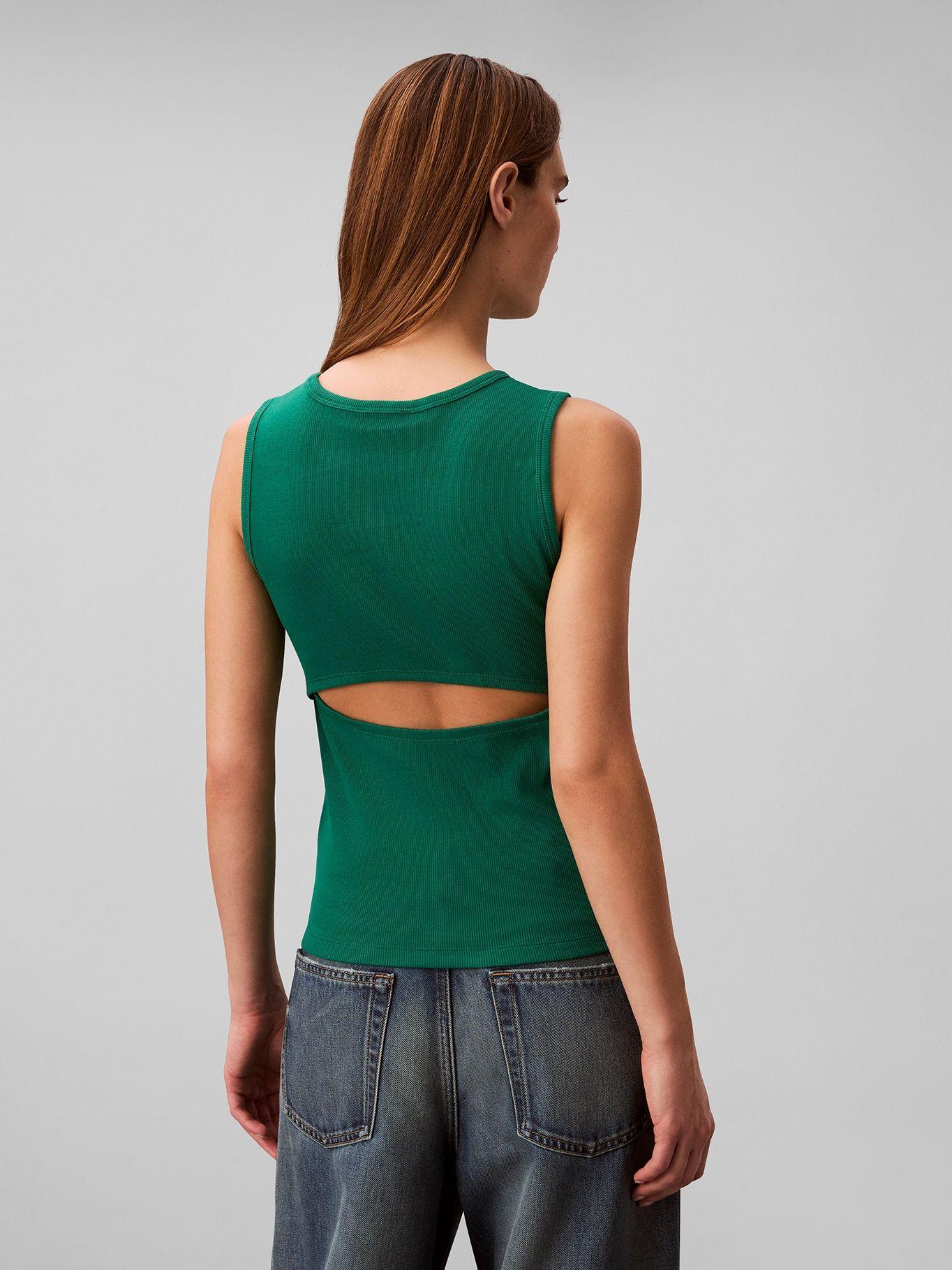 Polera de Punto sin Mangas Verde Calvin Klein-2