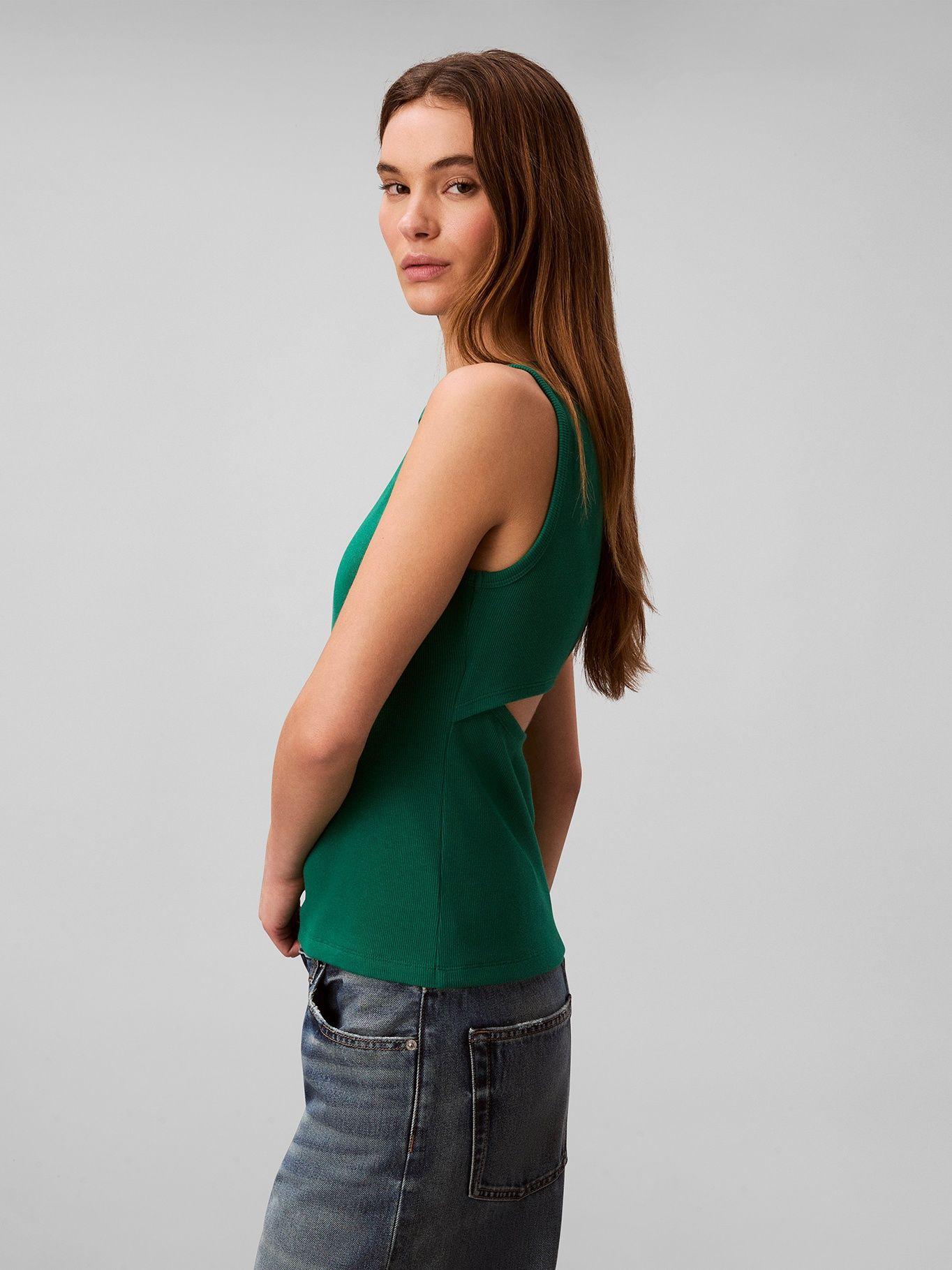 Polera de Punto sin Mangas Verde Calvin Klein-3