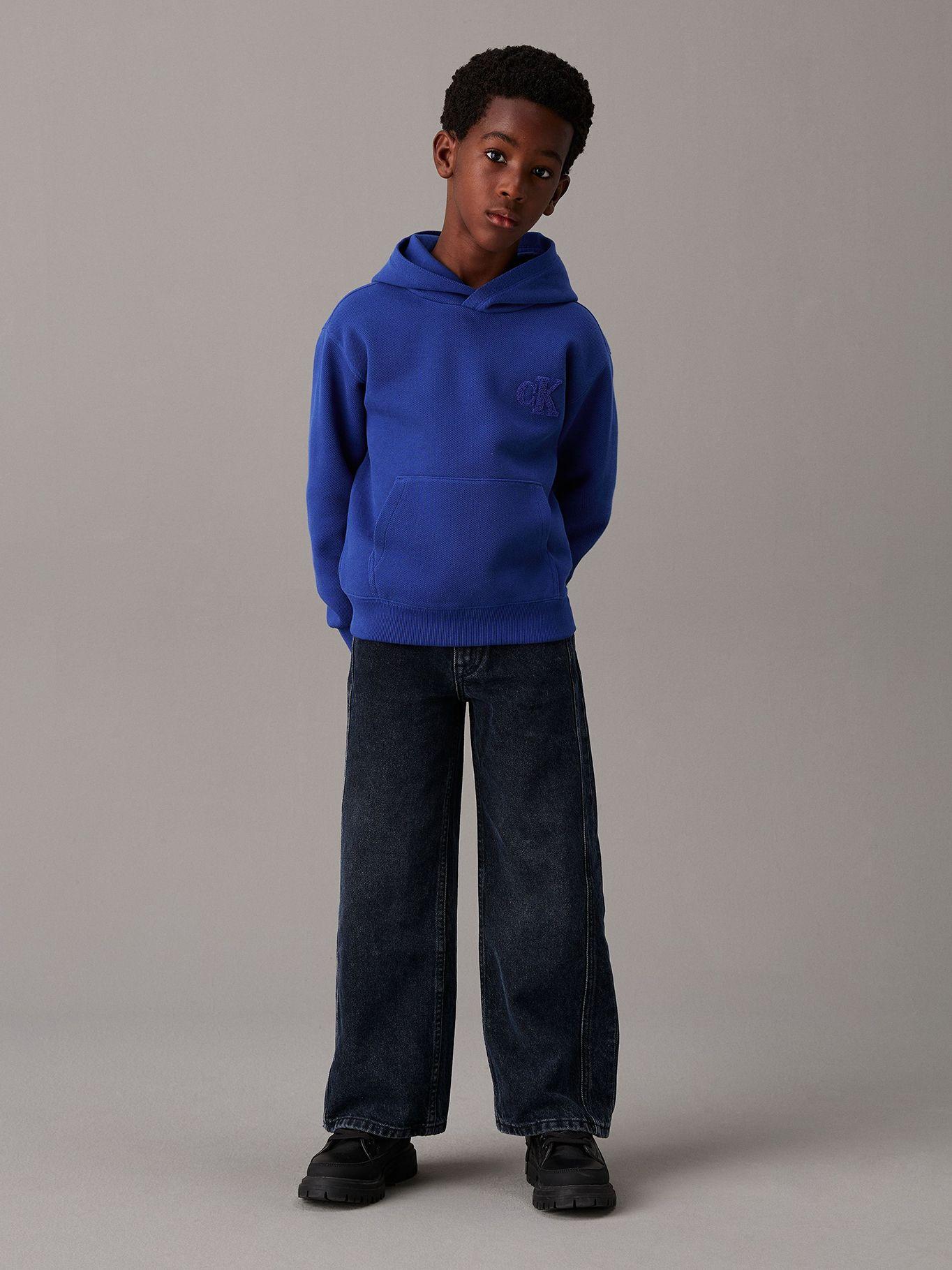 Polerón Niño Bonded Pique Azul Calvin Klein-1