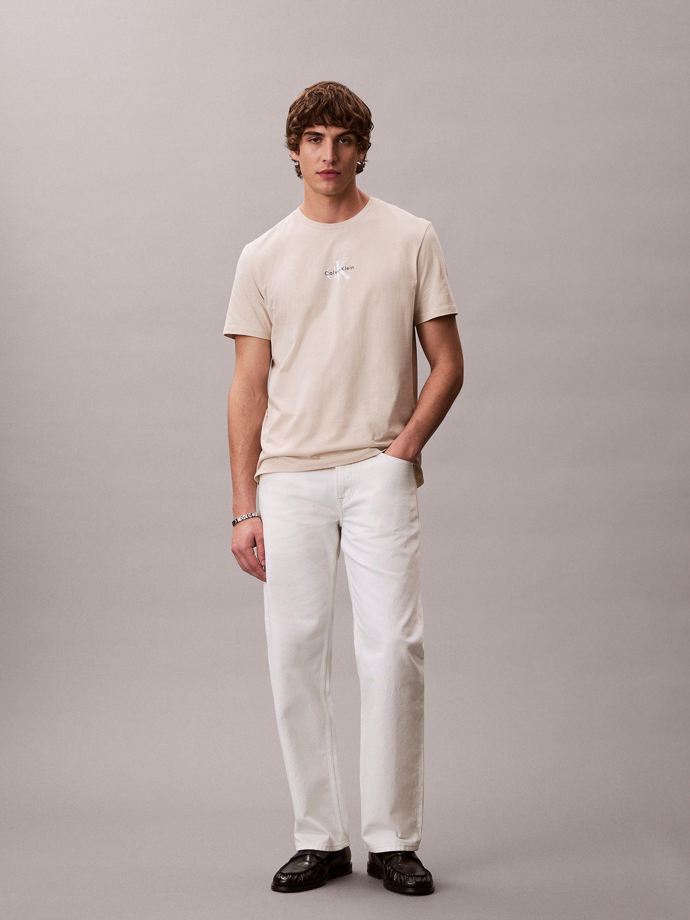 Polera De Gráfico Estampado Monologo Crema Calvin Klein-1