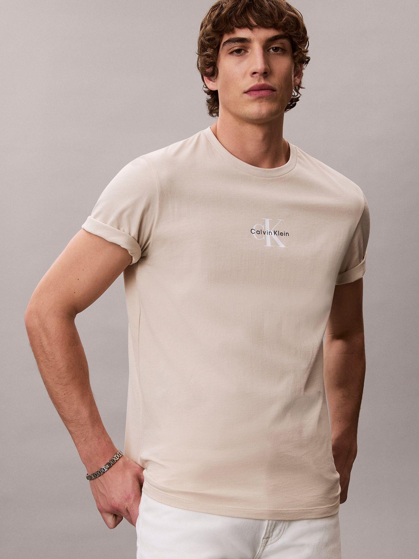 Polera De Gráfico Estampado Monologo Crema Calvin Klein-3