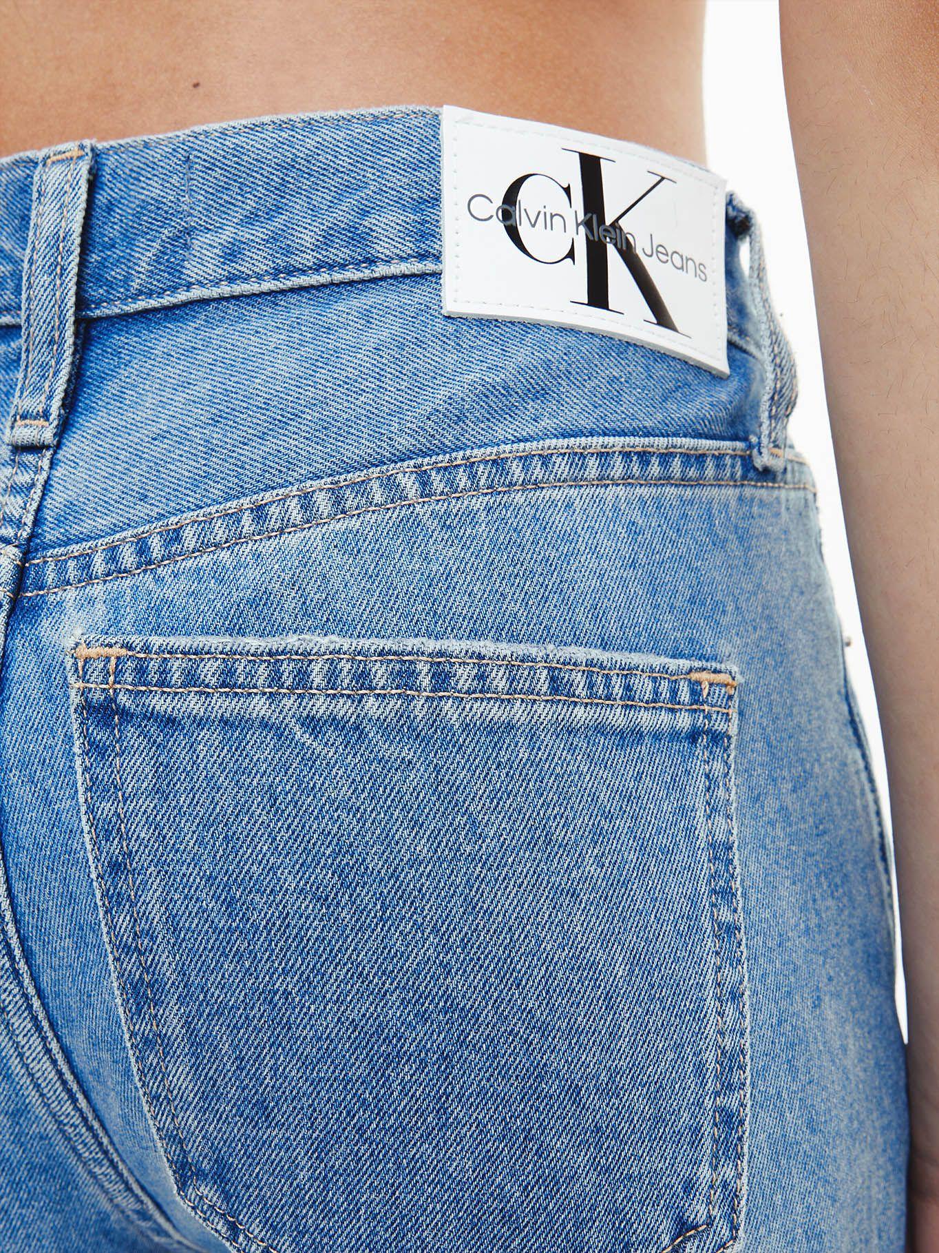 Pantalón recto tiro alto Azul Calvin Klein-3