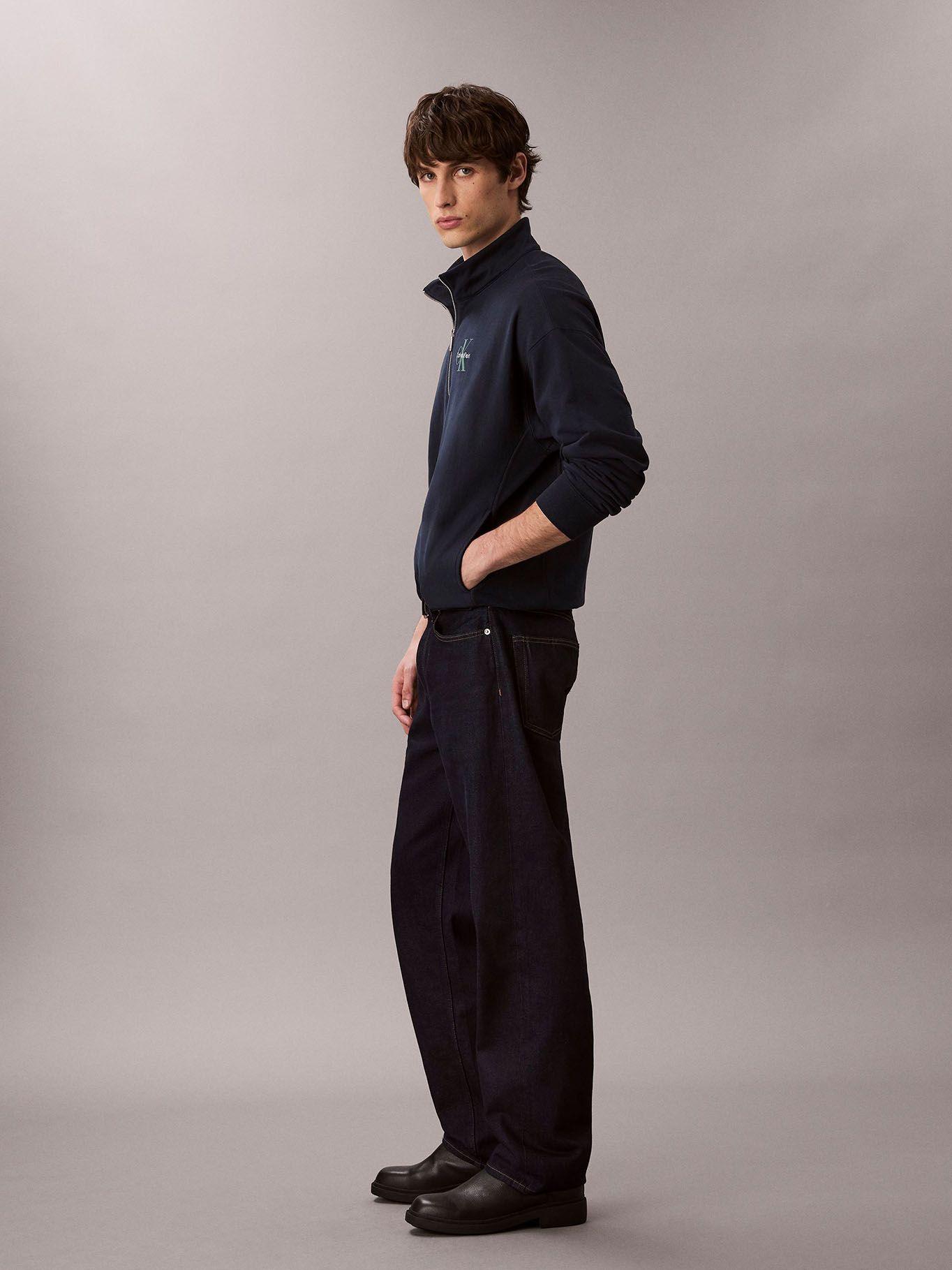 Polerón en Tejido de Felpa Cremallera Azul Calvin Klein-3