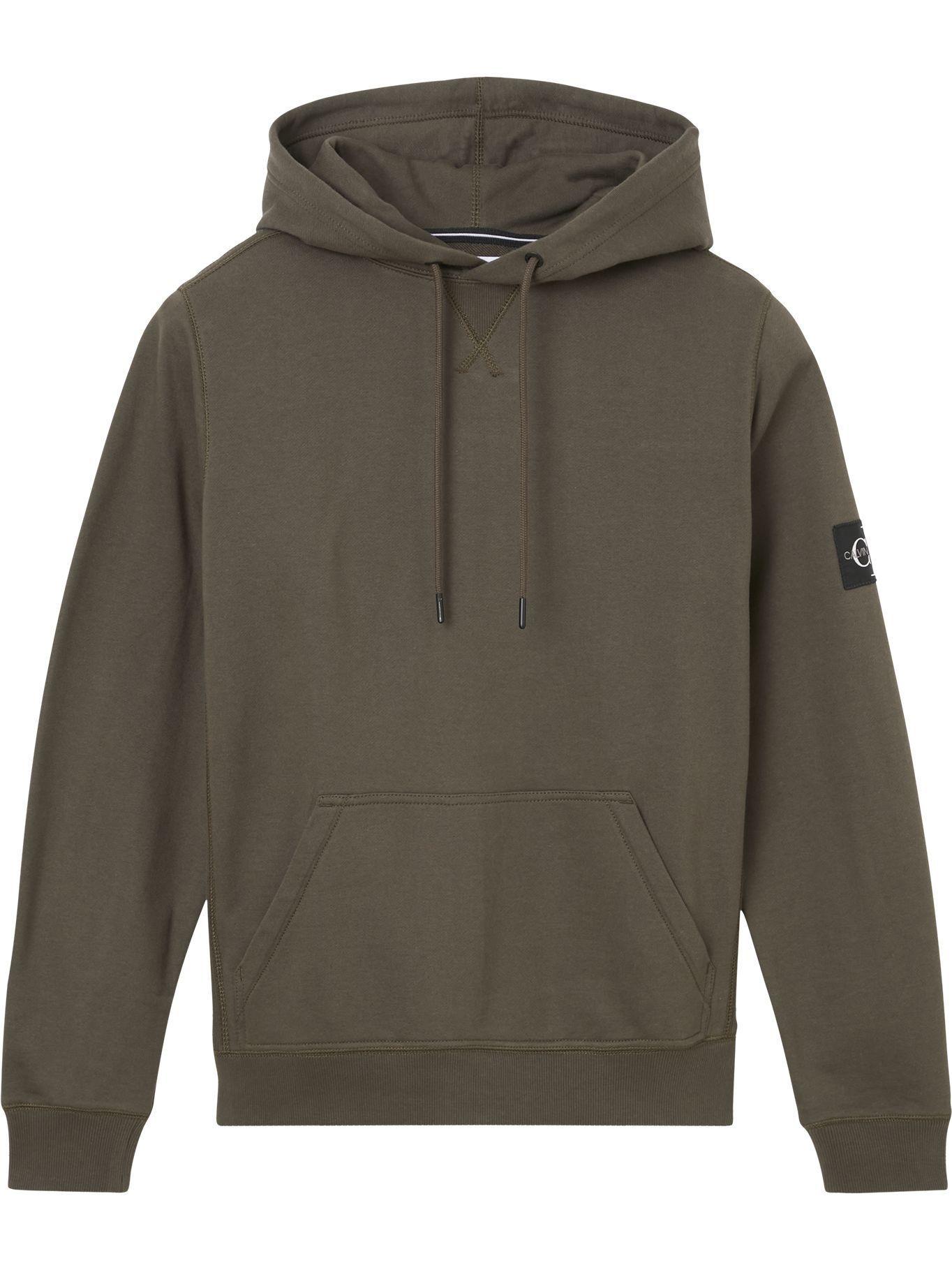 Hoodie Monogram Sleeve Verde Olivo Calvin Klein-3