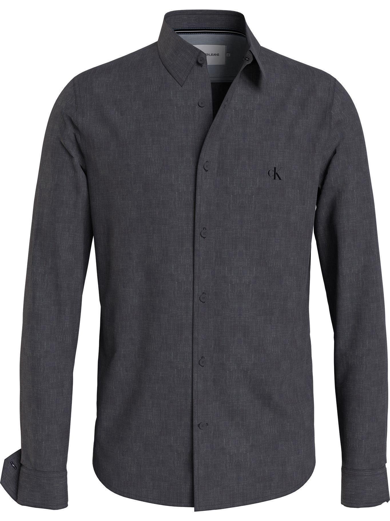 Camisa Washed Dobby Slim Gris Calvin Klein-0