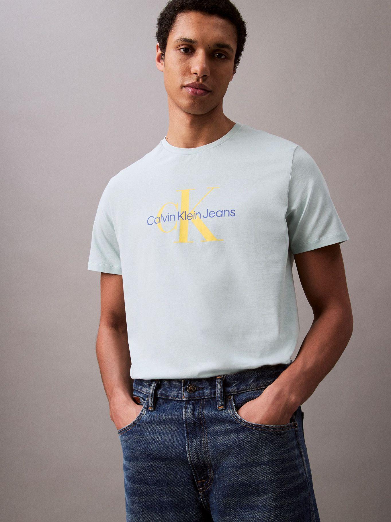 Polera Monogram Celeste Calvin Klein-4