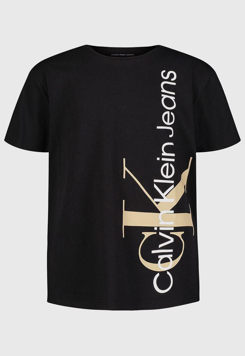Polera Niño Vertical Monologo Negro Calvin Klein-0