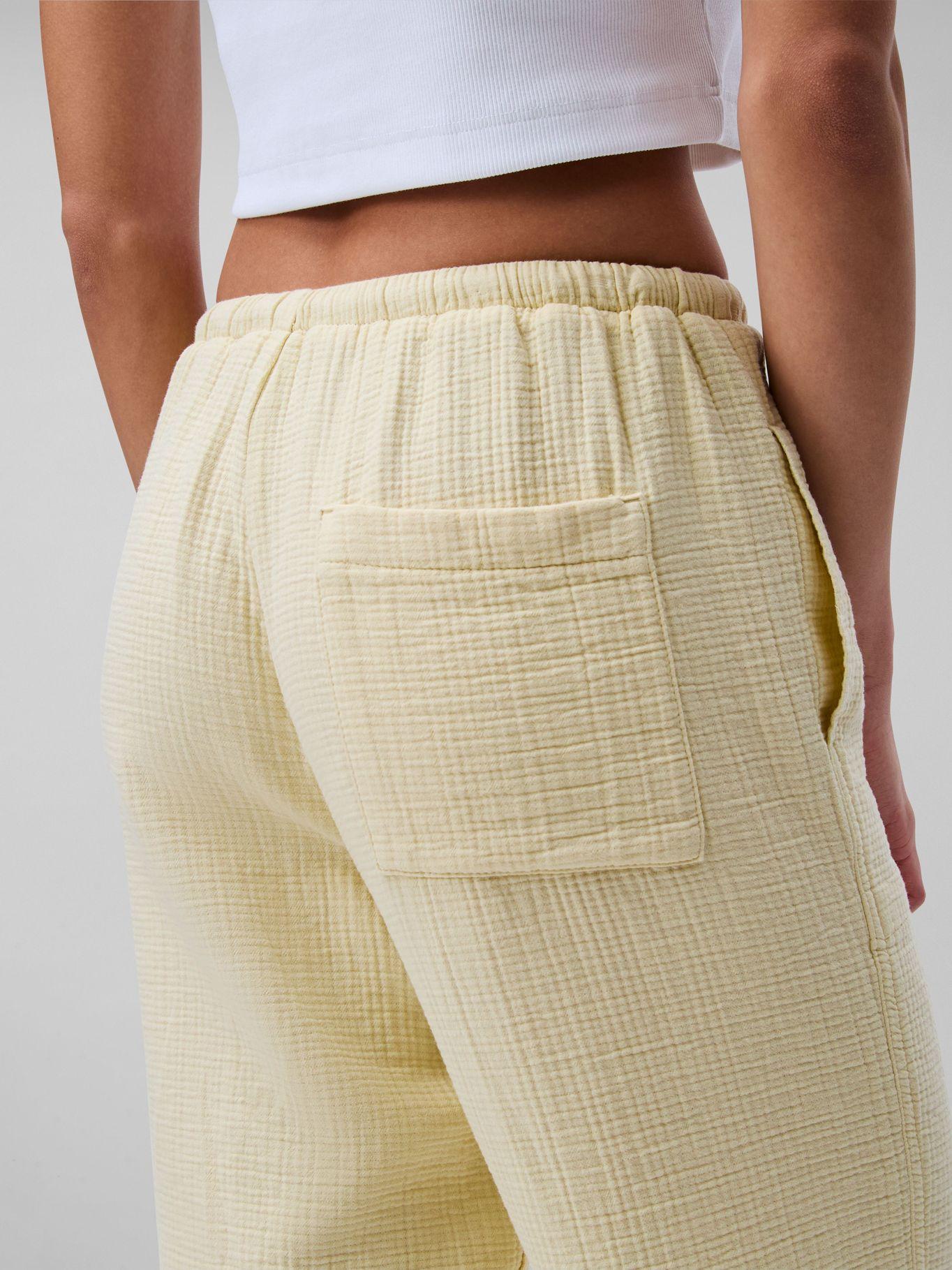 Pantalón Gasa Doble Elástica Amarillo Calvin Klein-4