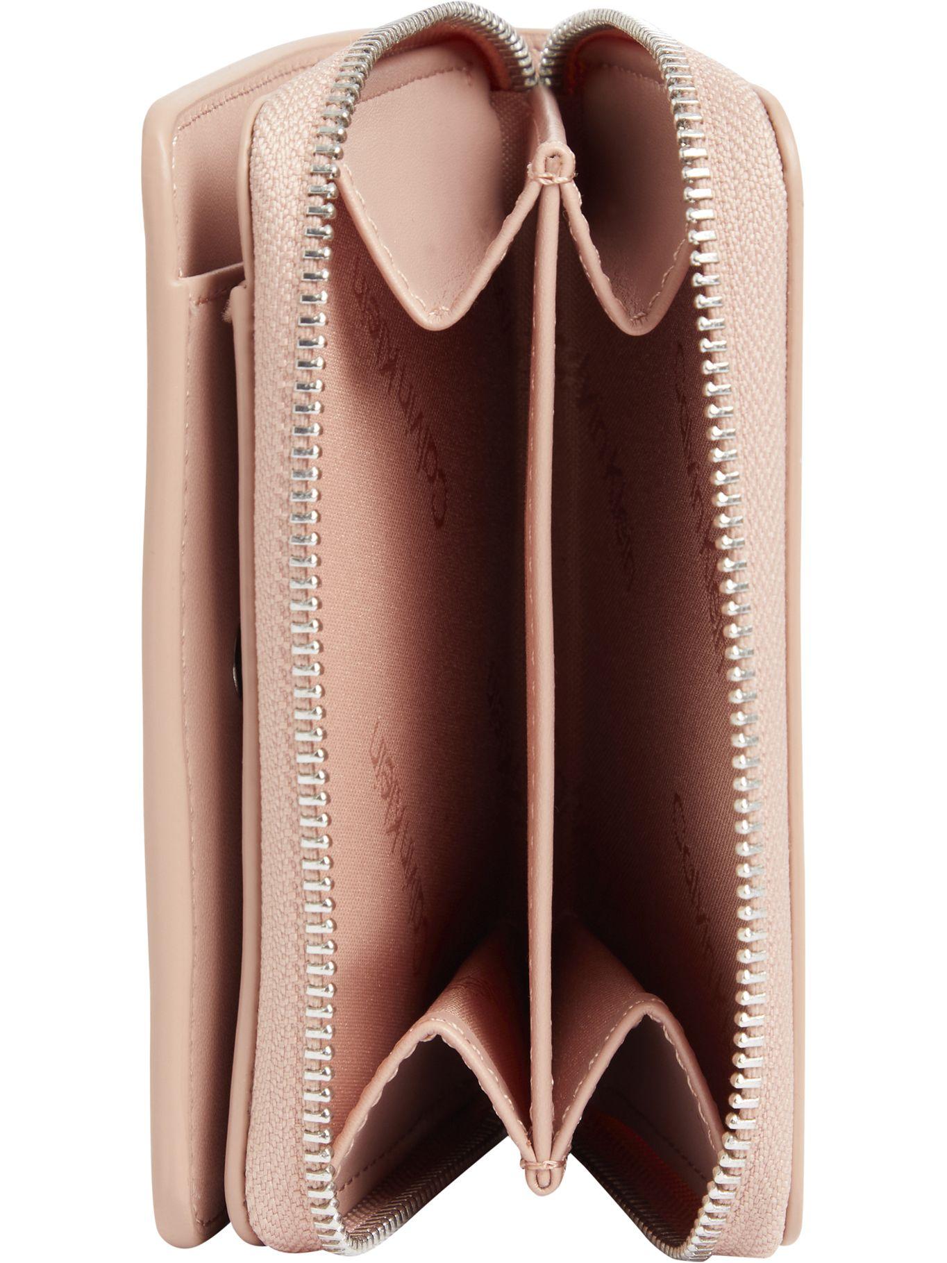 Cartera mediana con cremallera en el contorno Rosado Calvin Klein-2