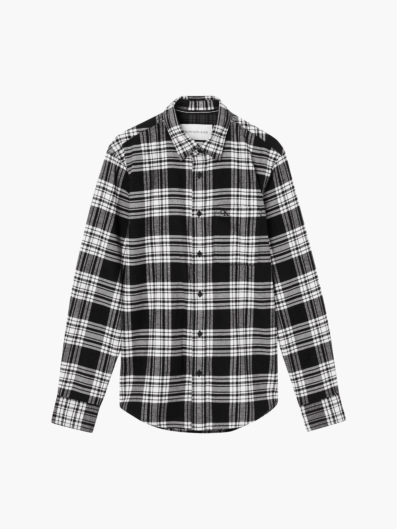 Camisa Check Regular Negro Calvin Klein-4