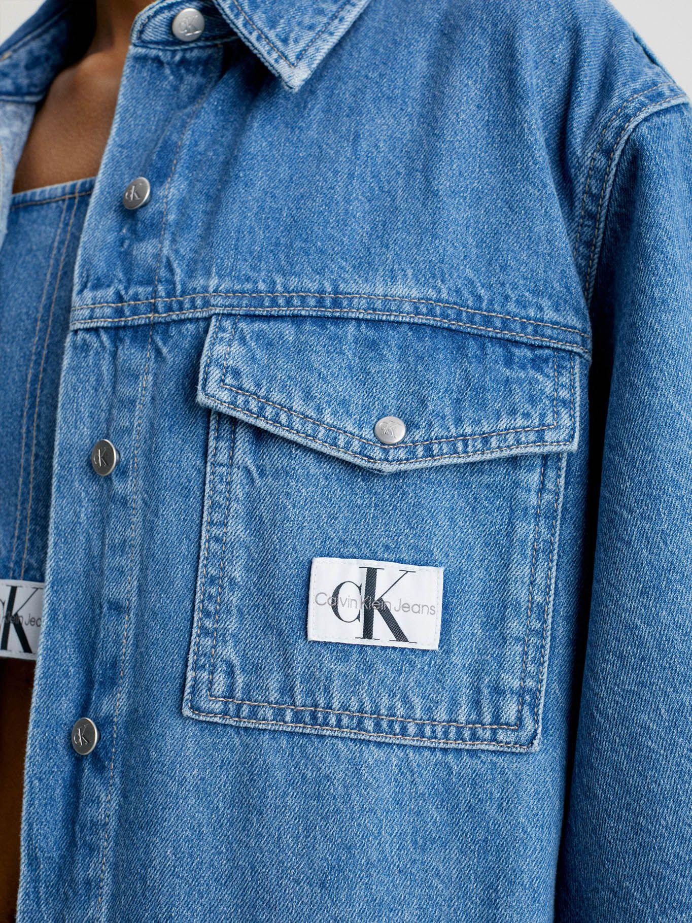 Vestido camisero denim con cinturón Azul Calvin Klein-3