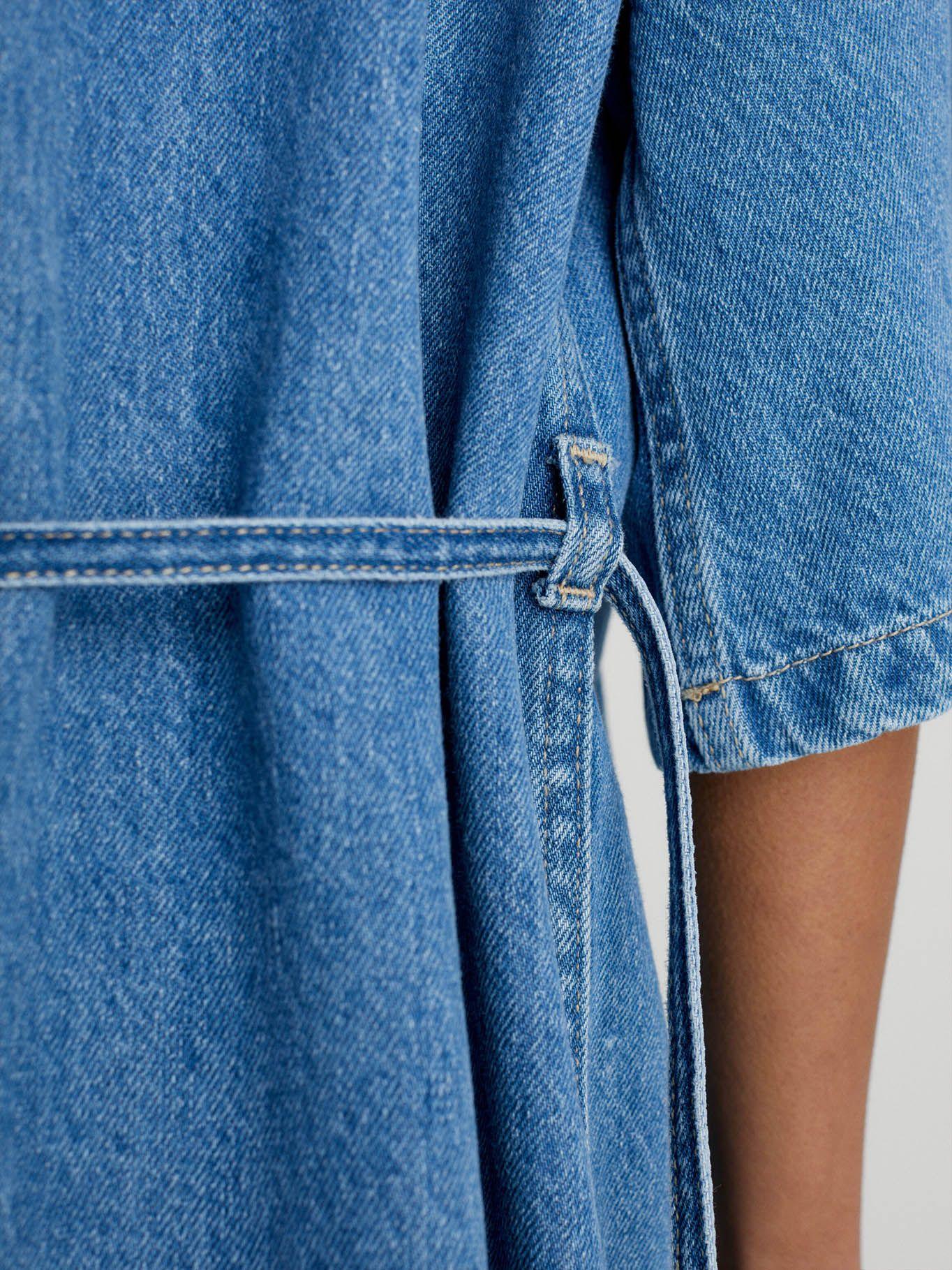 Vestido camisero denim con cinturón Azul Calvin Klein-2