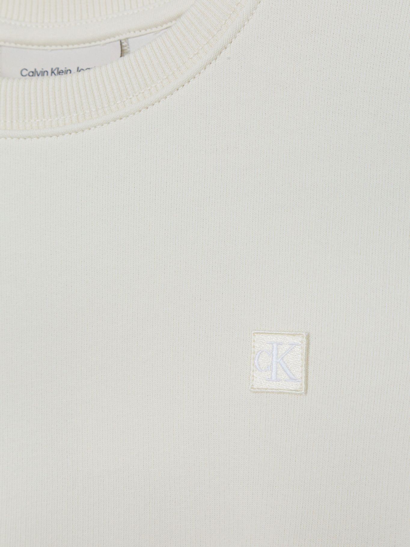 Polerón Unisex Mono Mini Badge Beige Calvin Klein-3