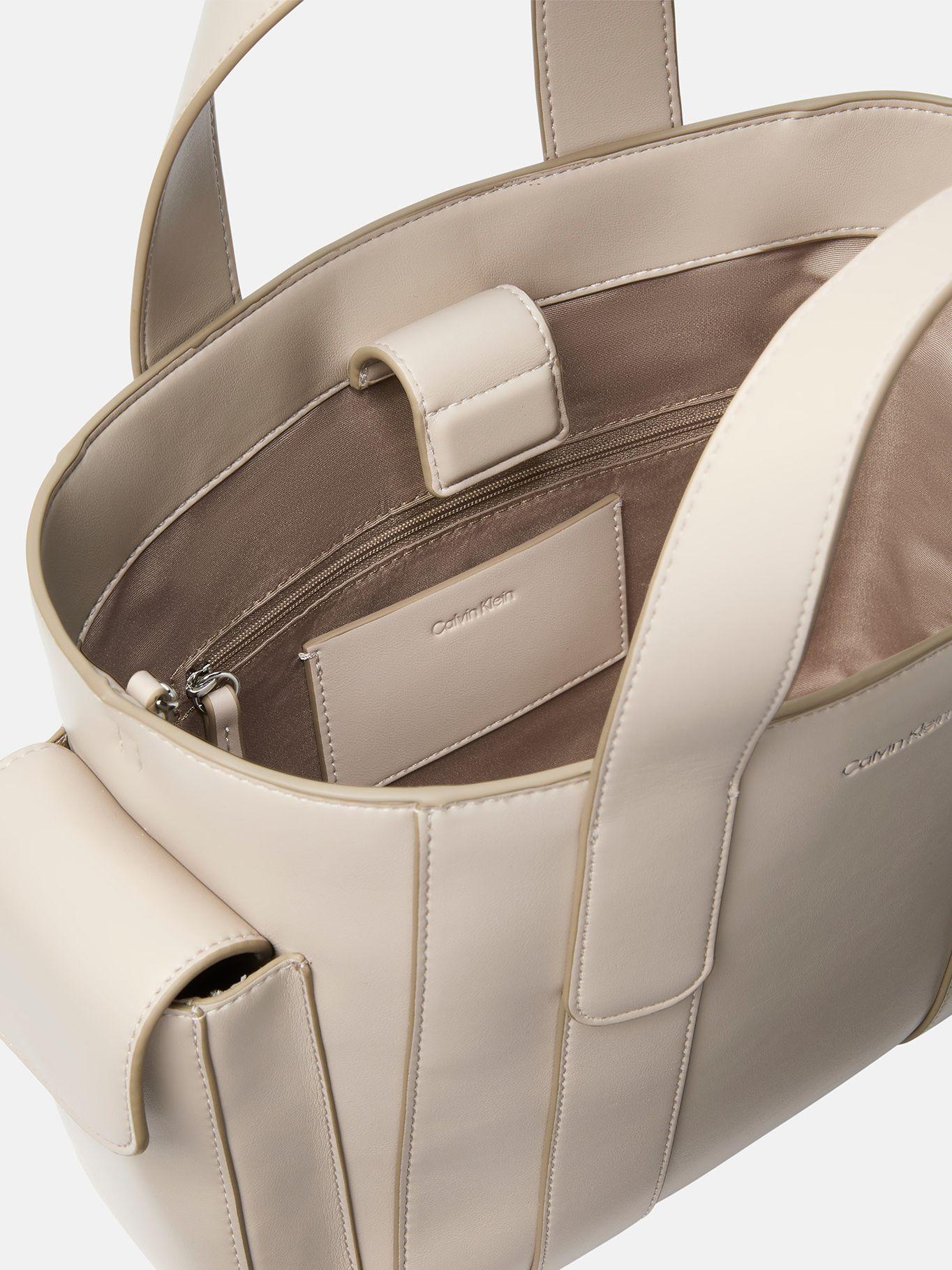 Tote Bag Pequeño De Jacquard Logo Beige Calvin Klein-2