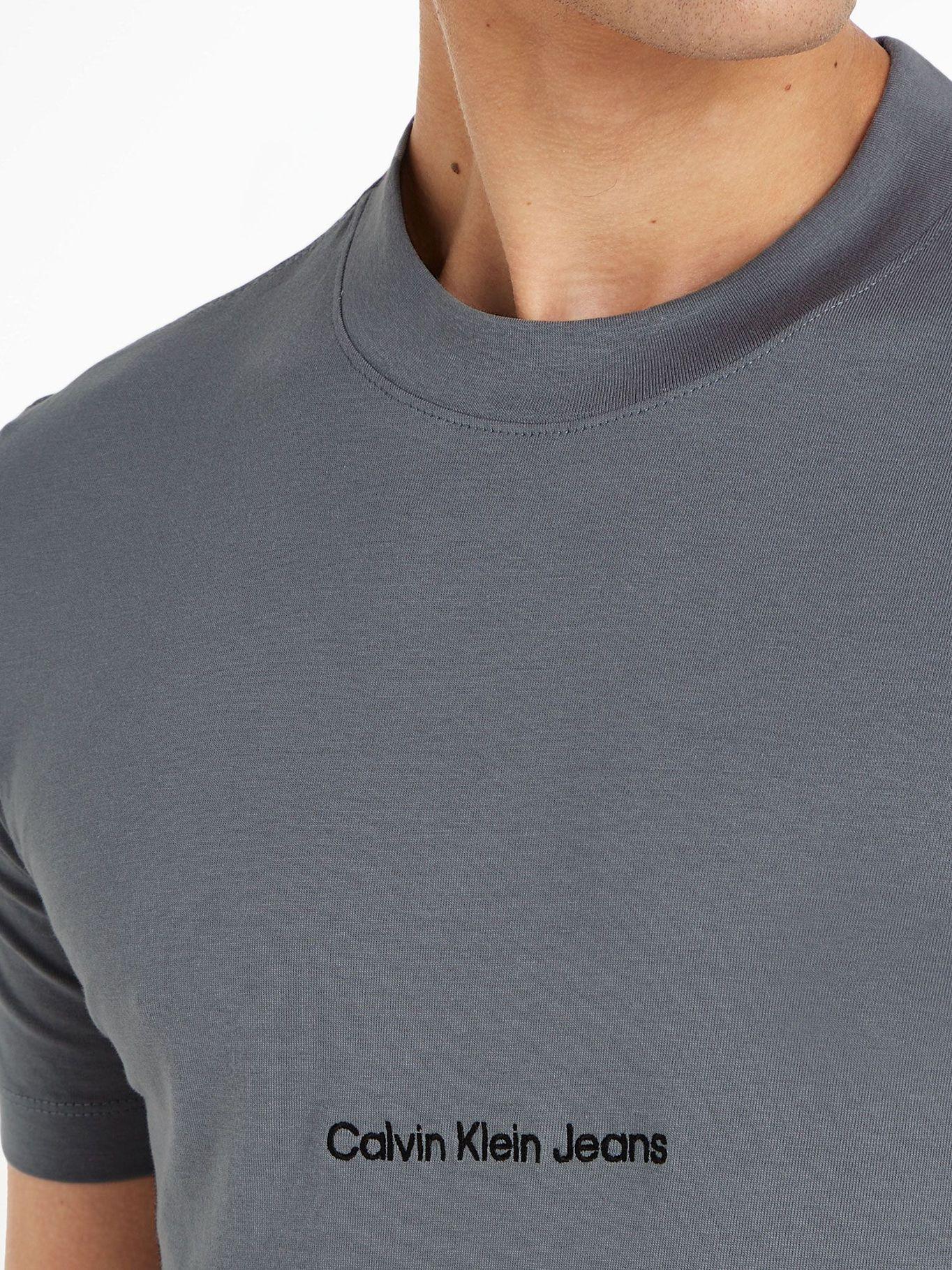 Camiseta slim con logo Gris Calvin Klein-2