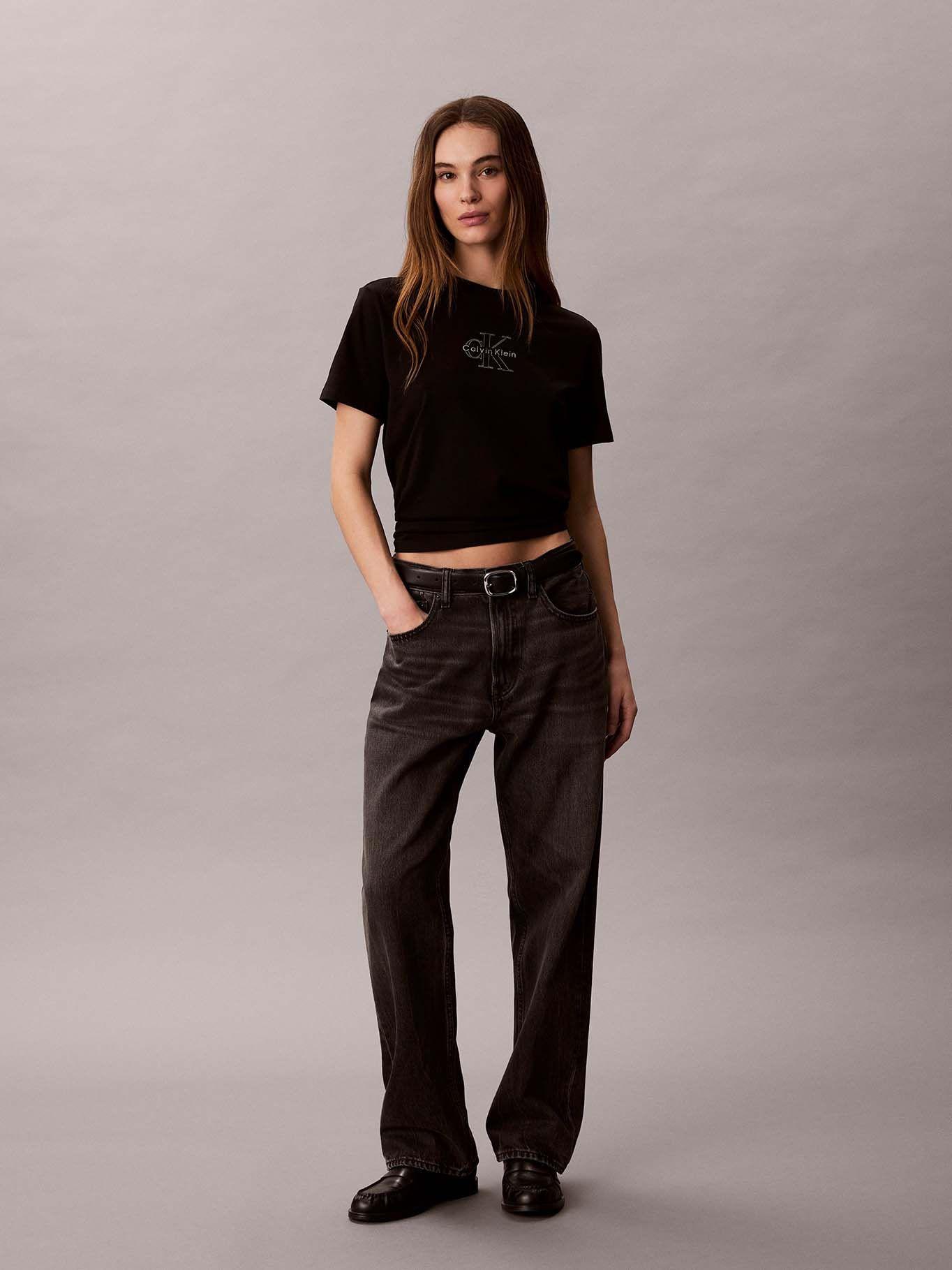 Polera Classic Foil Monologo Negro Calvin Klein-1