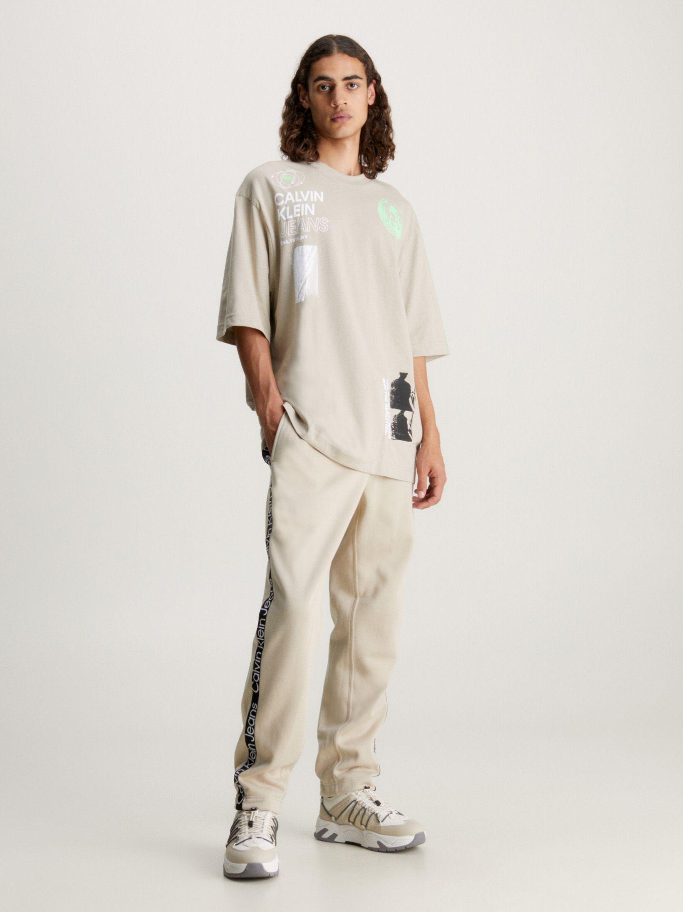 Jogger Cut Off Logo Tape Hwk Pant Beige Calvin Klein-3