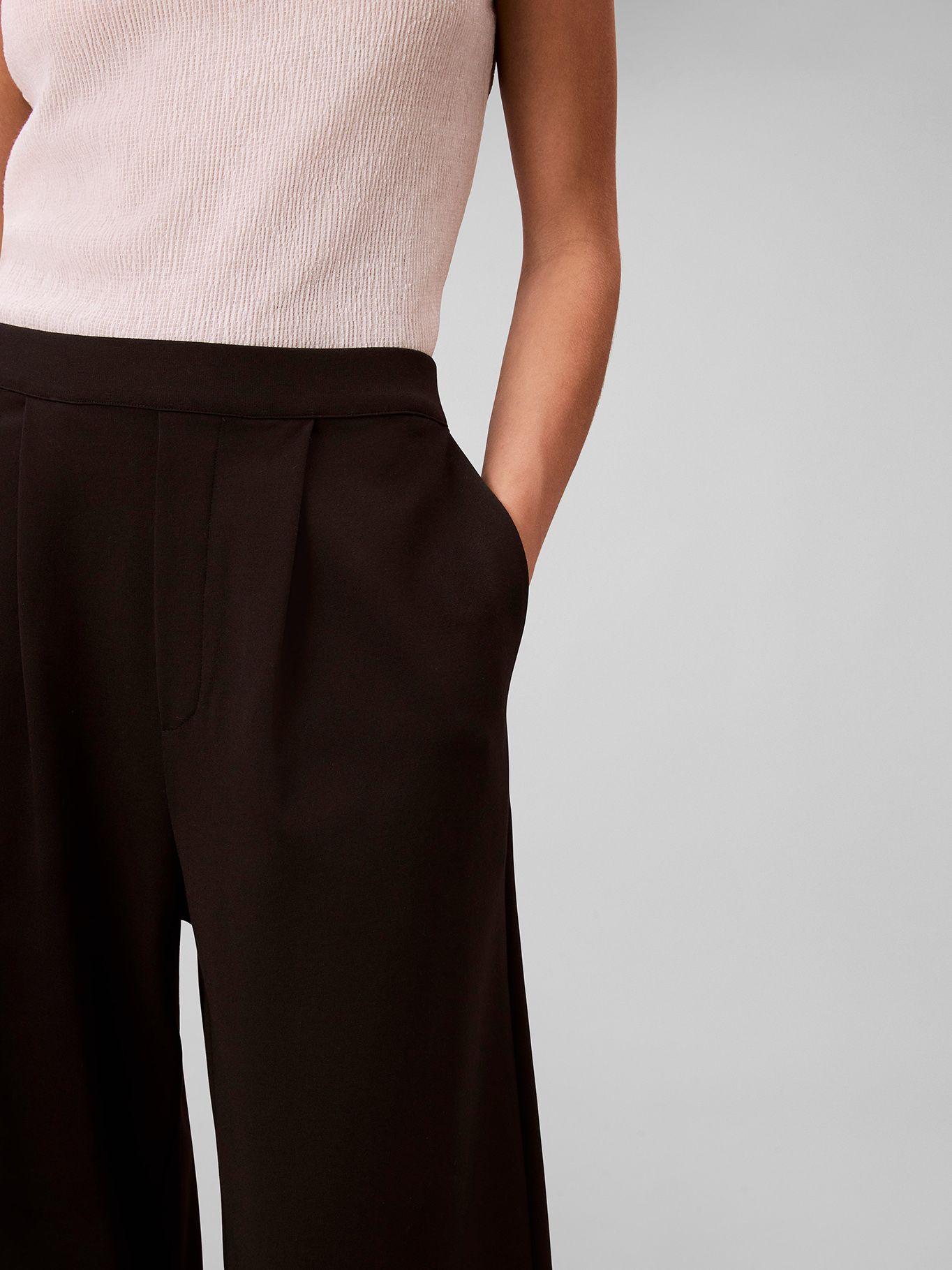 Pantalón De Punto Ponte Pierna Ancha Negro Calvin Klein-2