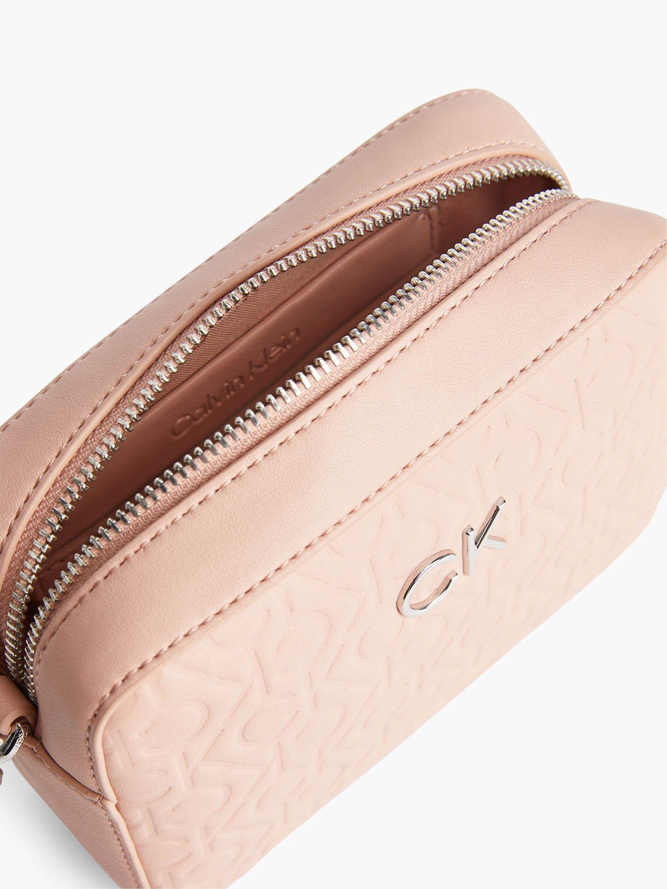 Bolso con bandolera y logo Rosado Calvin Klein-4