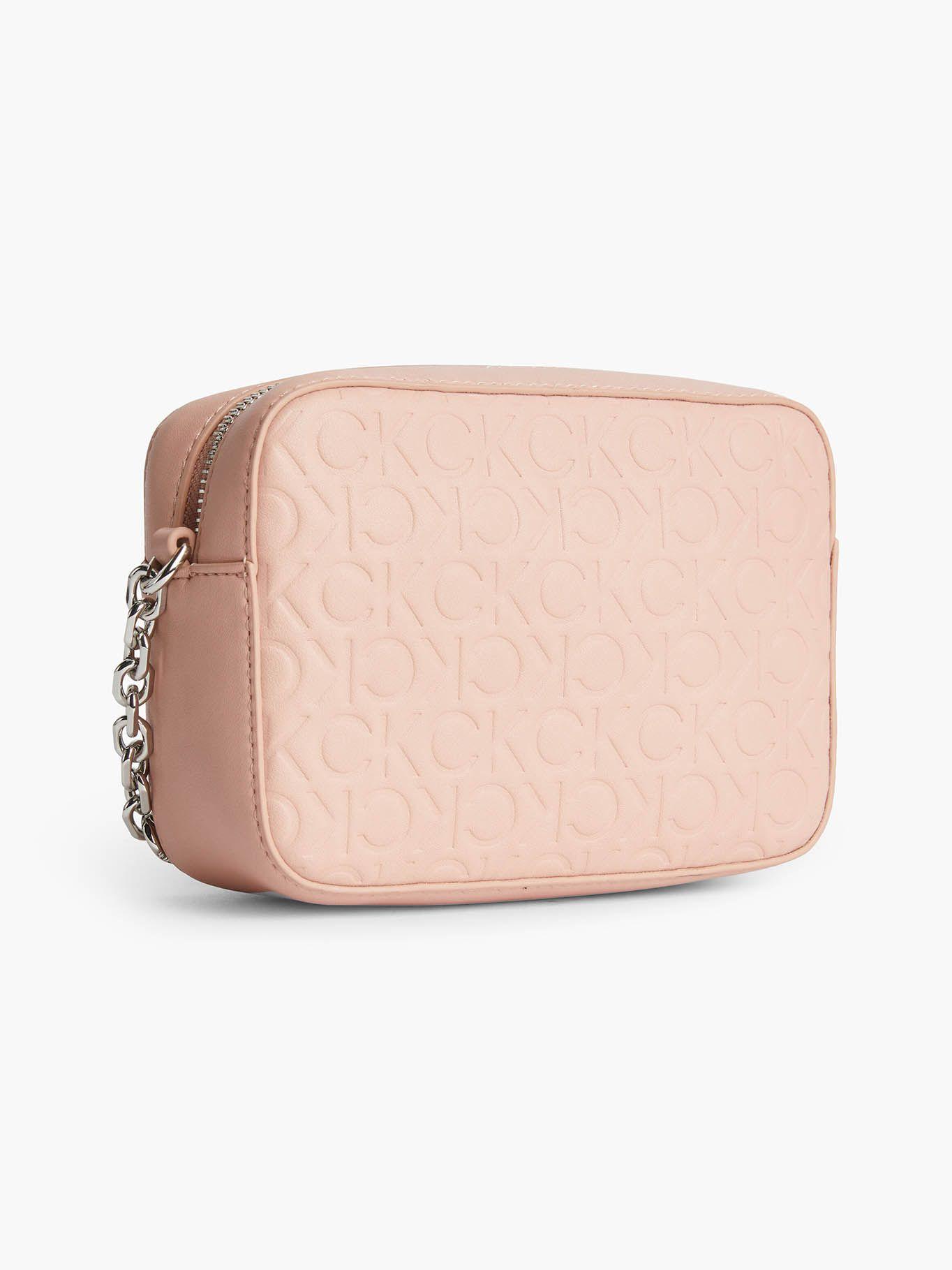 Bolso con bandolera y logo Rosado Calvin Klein-1
