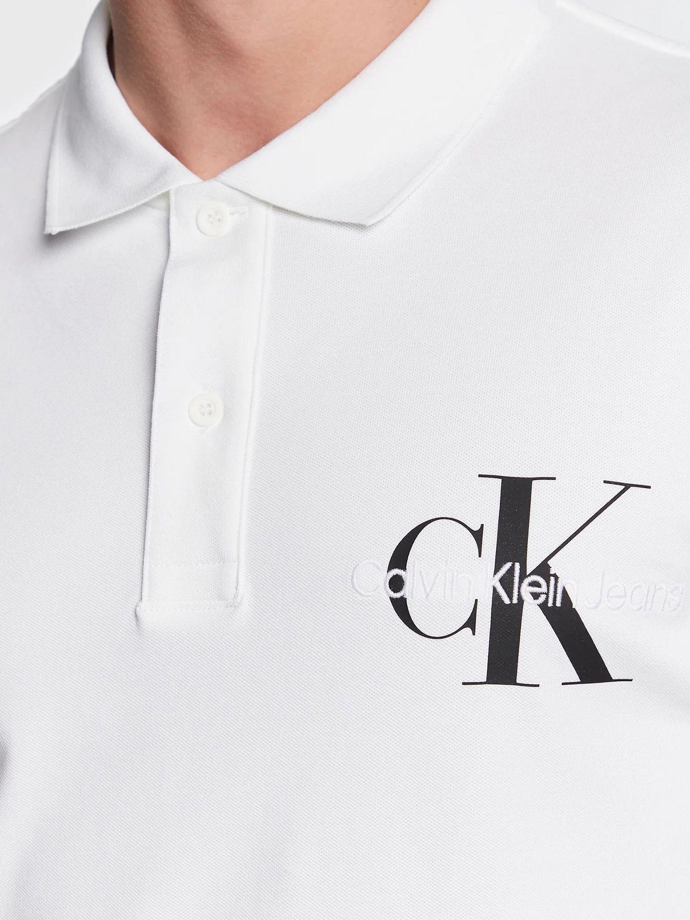 Polo con logotipo Blanco Calvin Klein-3