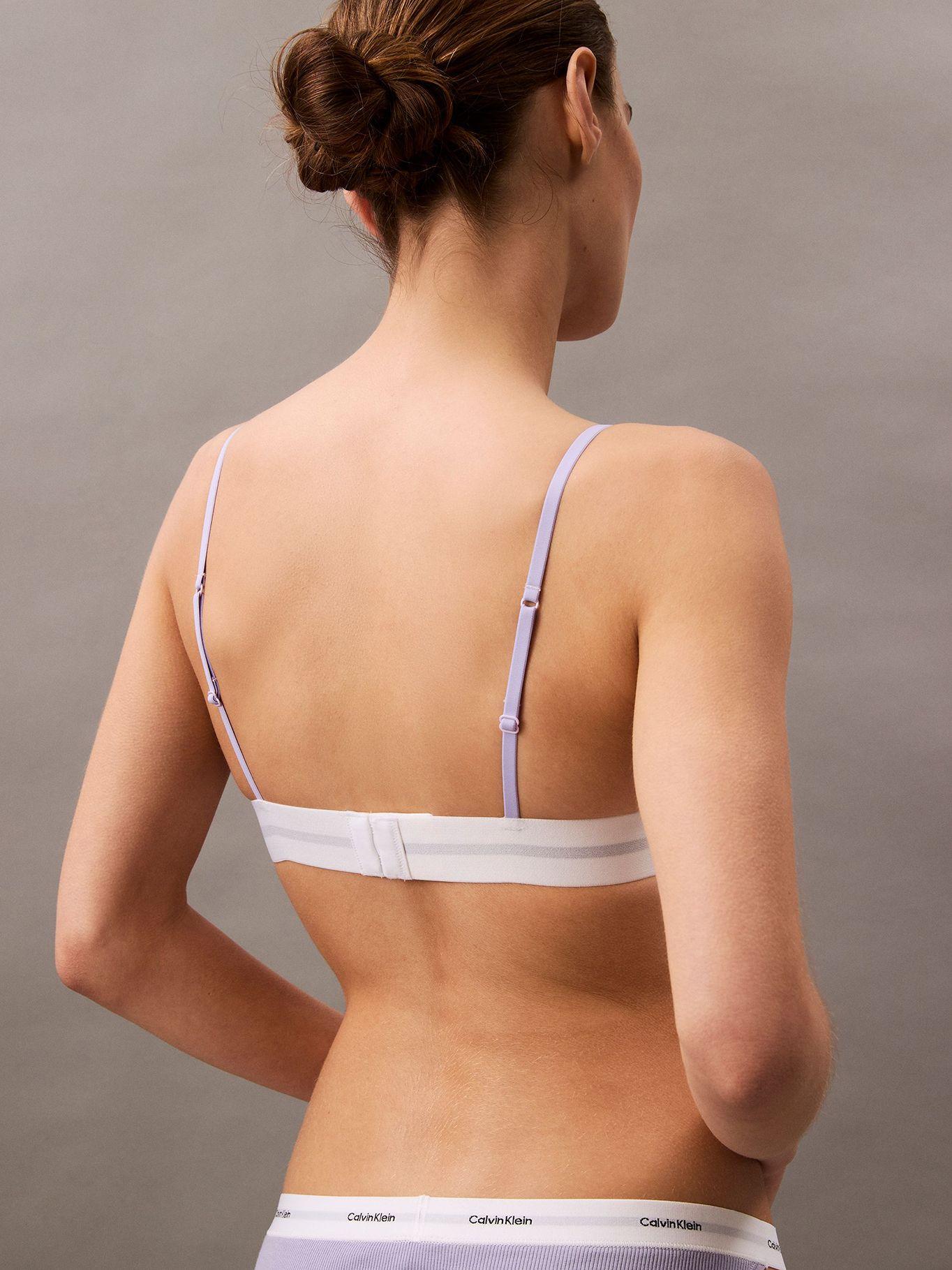 Bralette Cotton Modal Stretch Rib Morado Calvin Klein-2