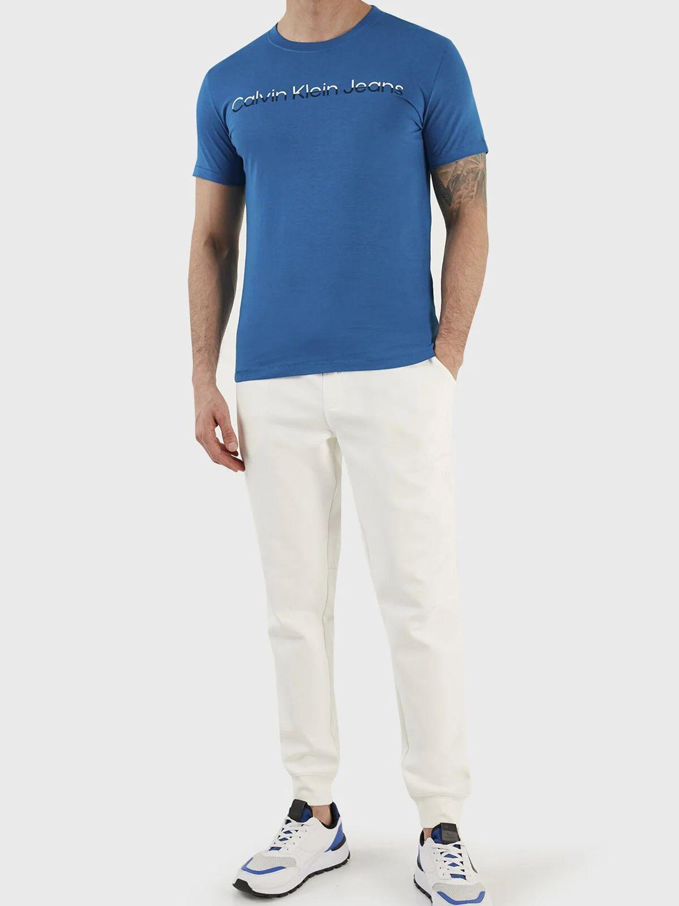 Camiseta con logo Azul Calvin Klein-1