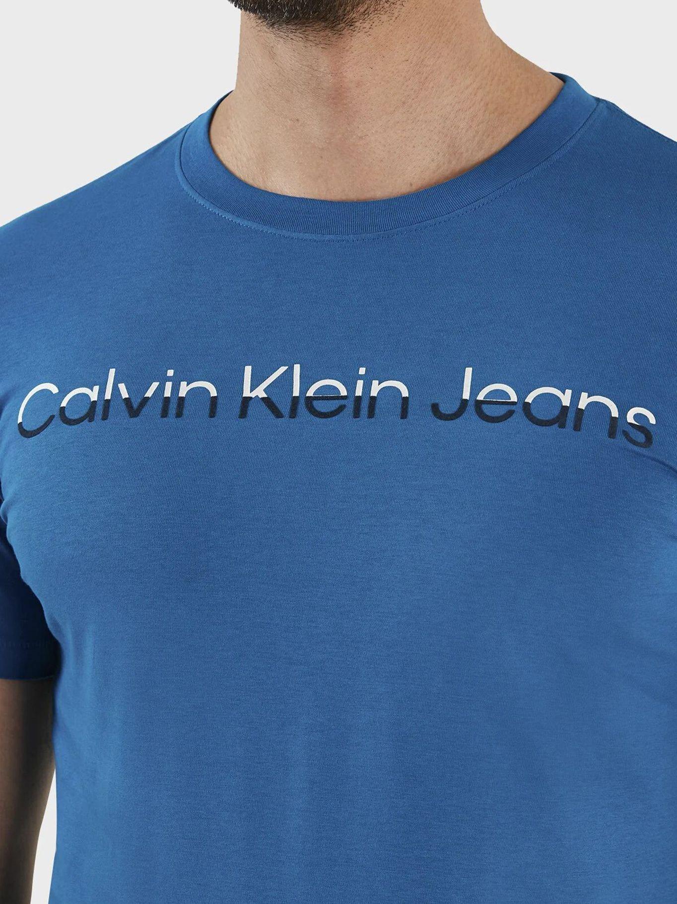 Camiseta con logo Azul Calvin Klein-3