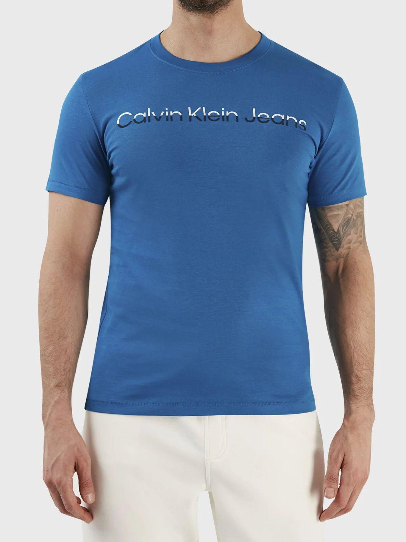 Camiseta con logo Azul Calvin Klein-0