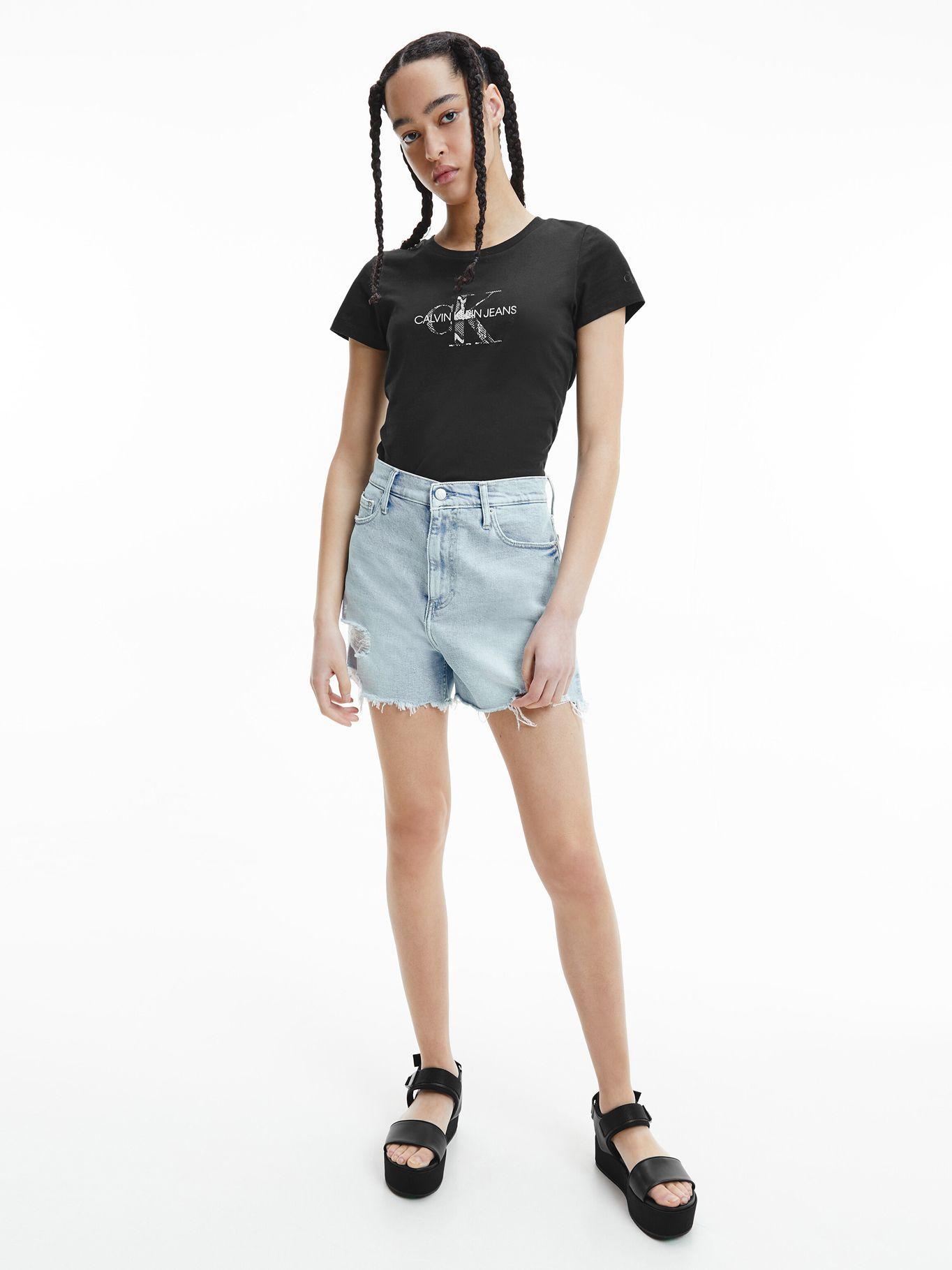 Polera Filled Monogram Negro Calvin Klein Mujer-0