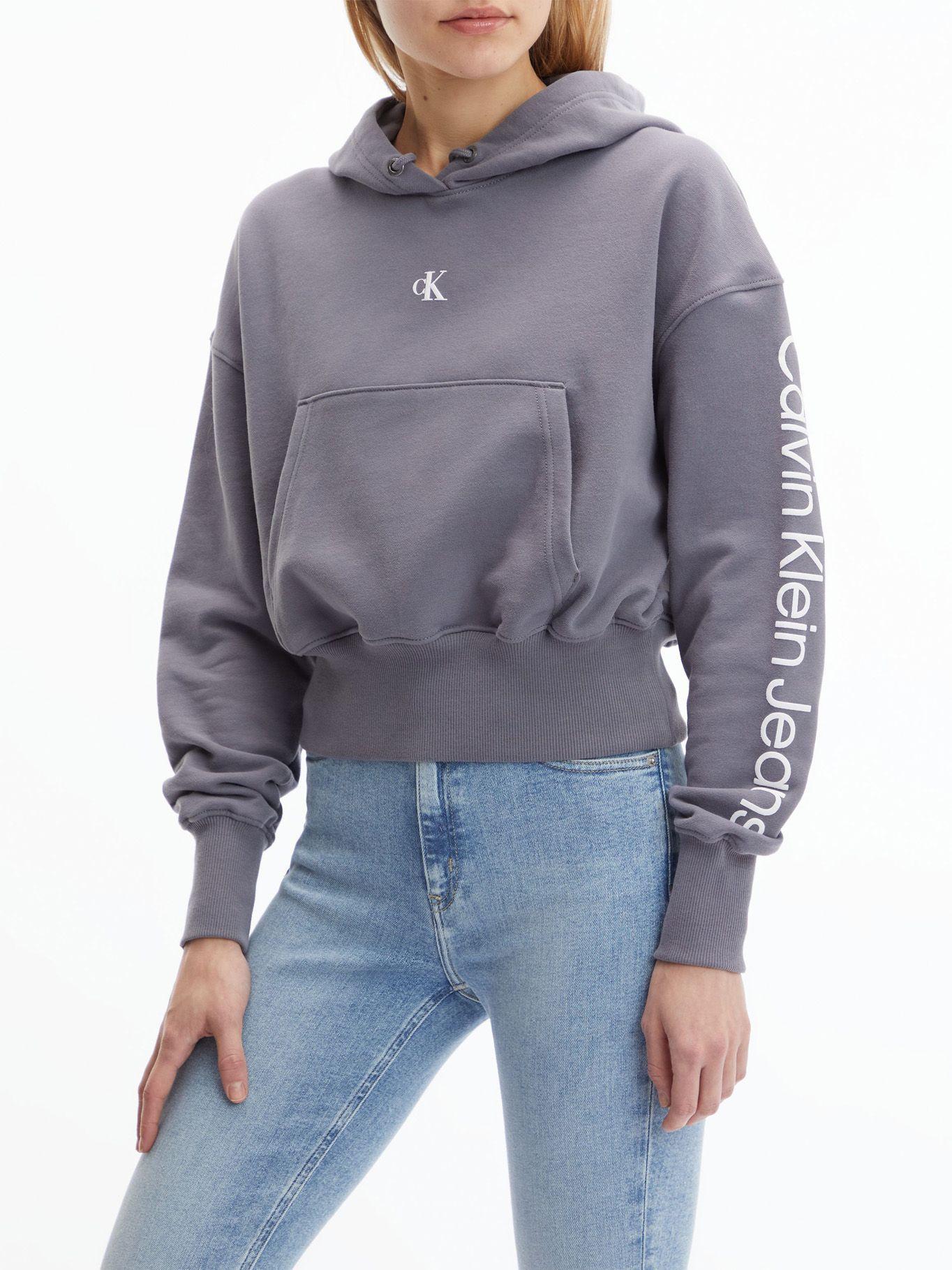 Hoodie Back Two Gris Calvin Klein-0