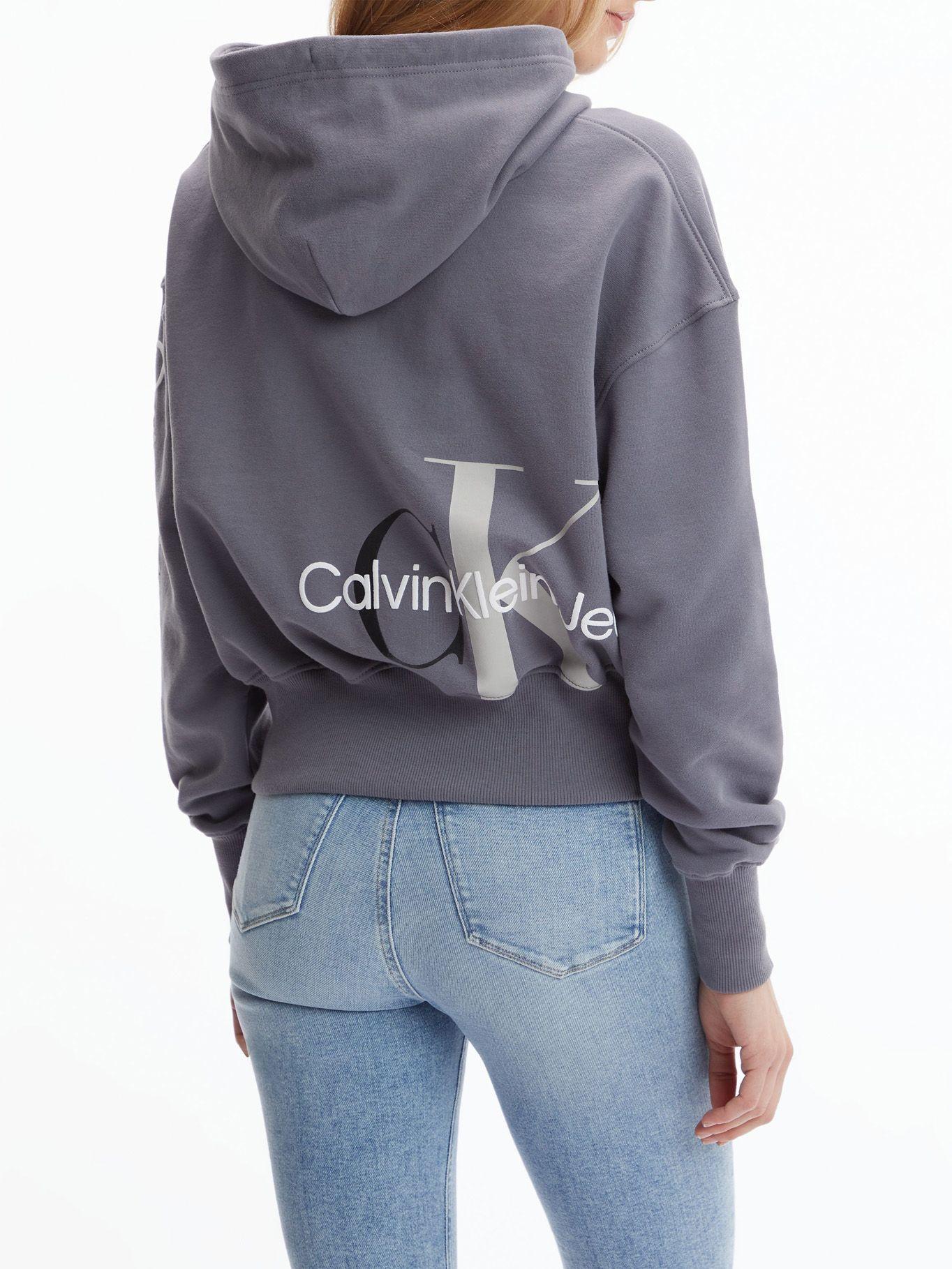 Hoodie Back Two Gris Calvin Klein-1