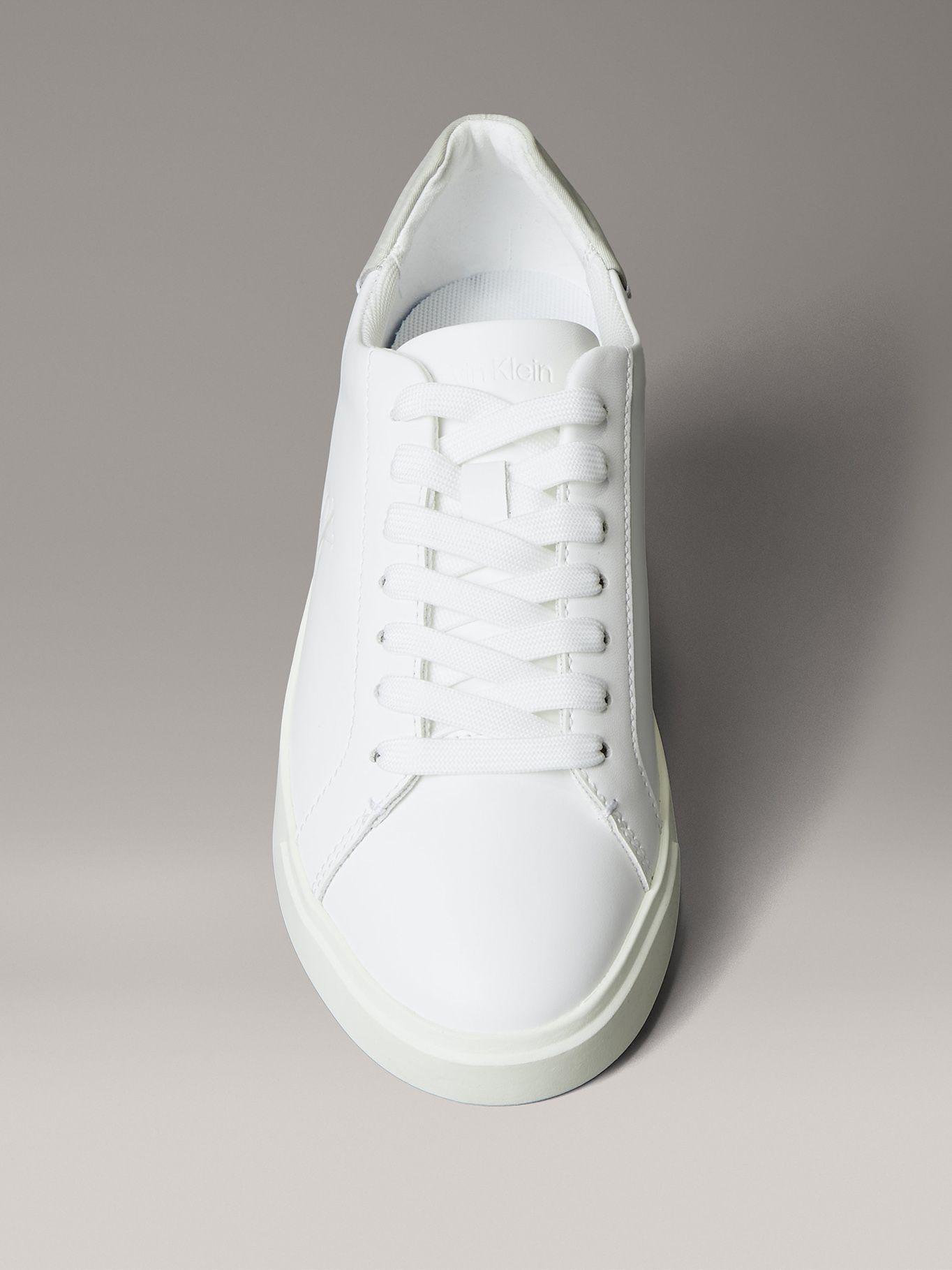 Zapatillas de Cuero con Logo Blanco Calvin Klein Mujer-2