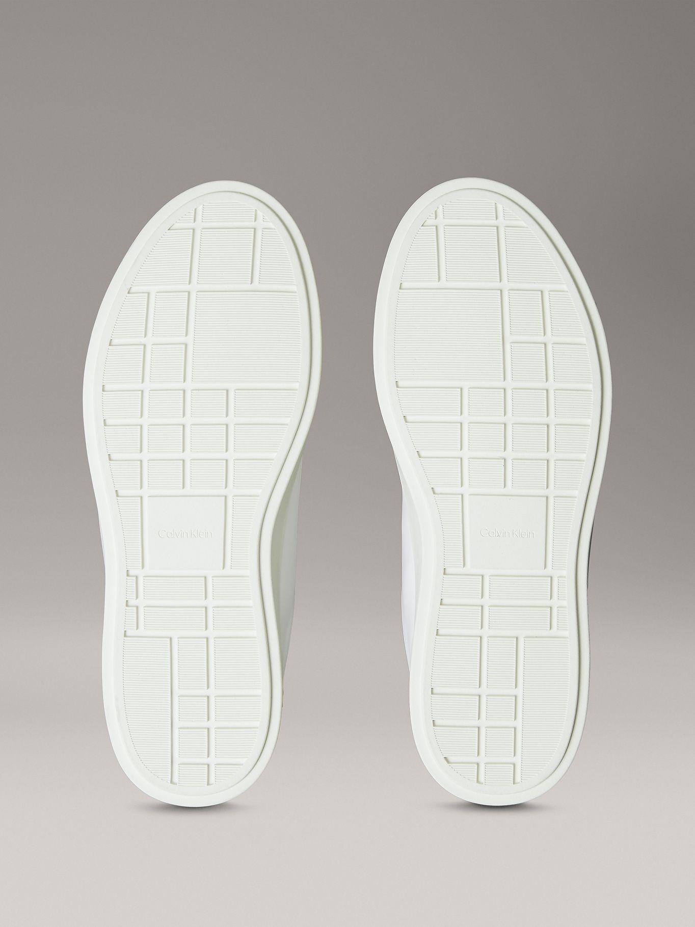Zapatillas de Cuero con Logo Blanco Calvin Klein Mujer-3