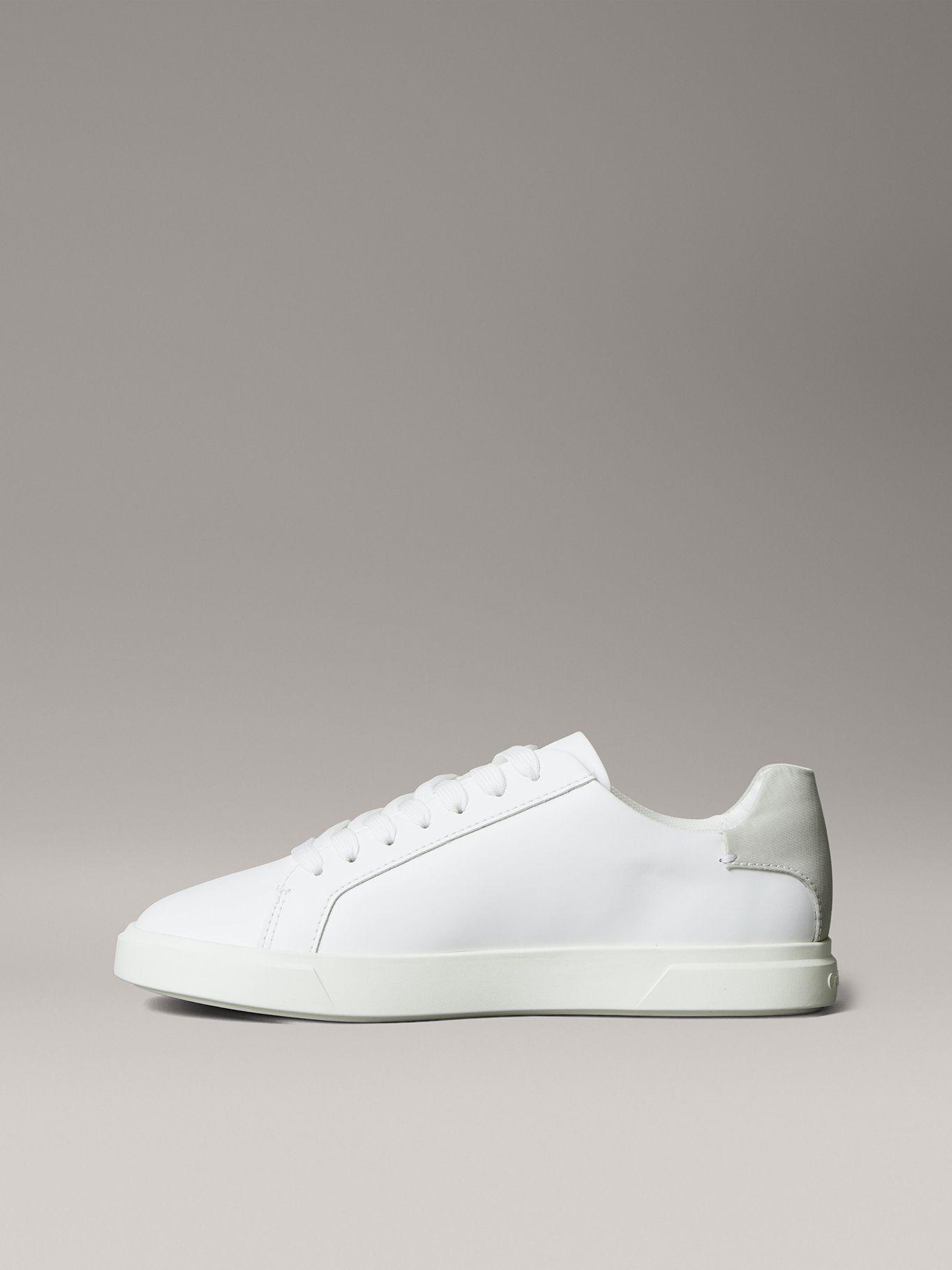 Zapatillas de Cuero con Logo Blanco Calvin Klein Mujer-5