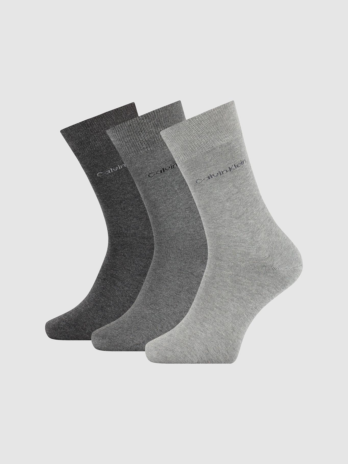 Pack 3 Calcetines Flat Knit Gris Calvin Klein-0