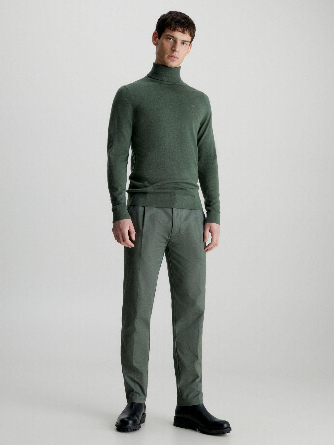 Sweater Cuello Alto Merino Verde Calvin Klein-1