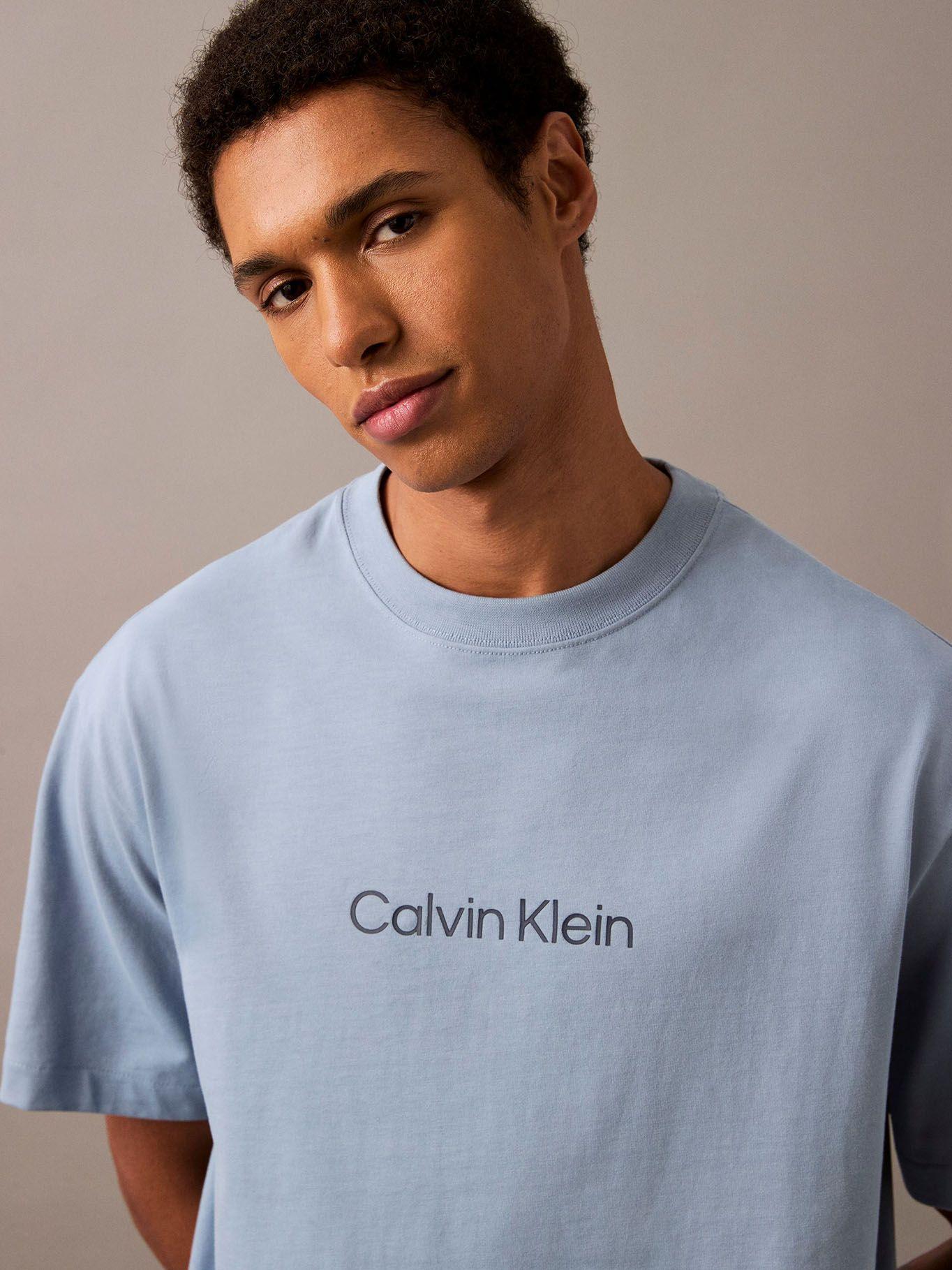 Polera Relaxed con Logo Celeste Calvin Klein-3