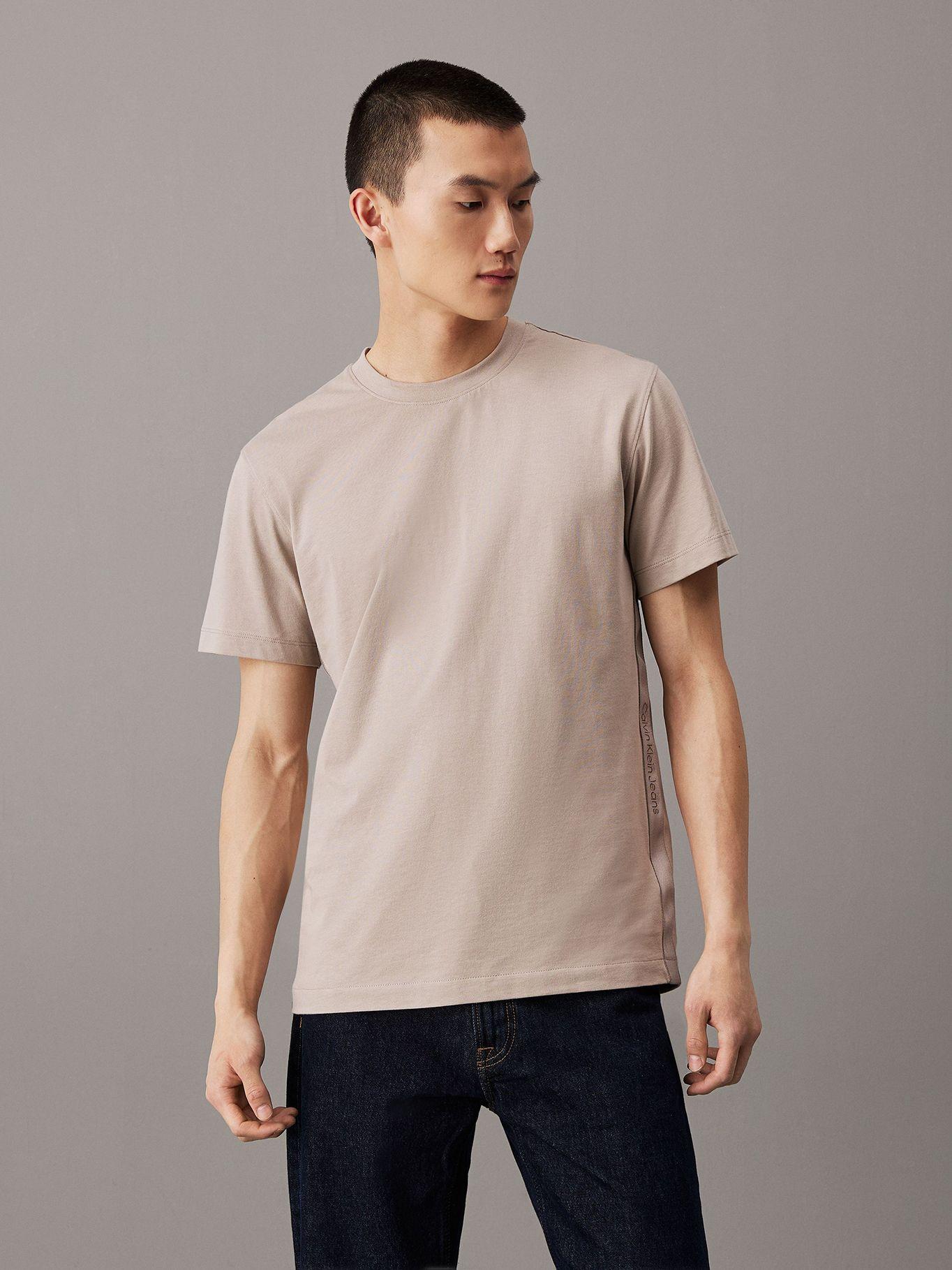 Polera Logo Tape Beige Calvin Klein-0