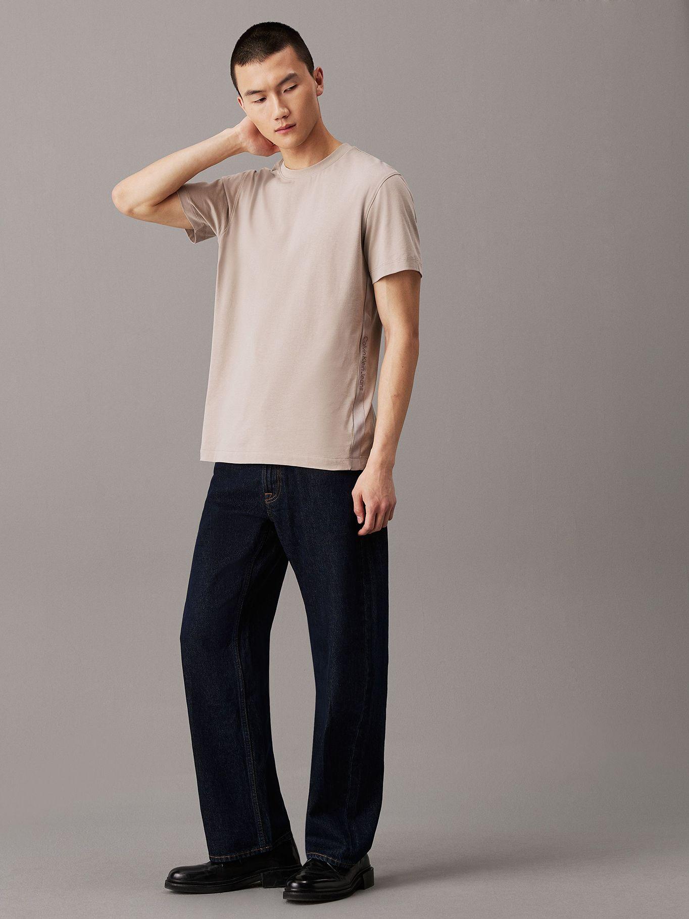 Polera Logo Tape Beige Calvin Klein-1