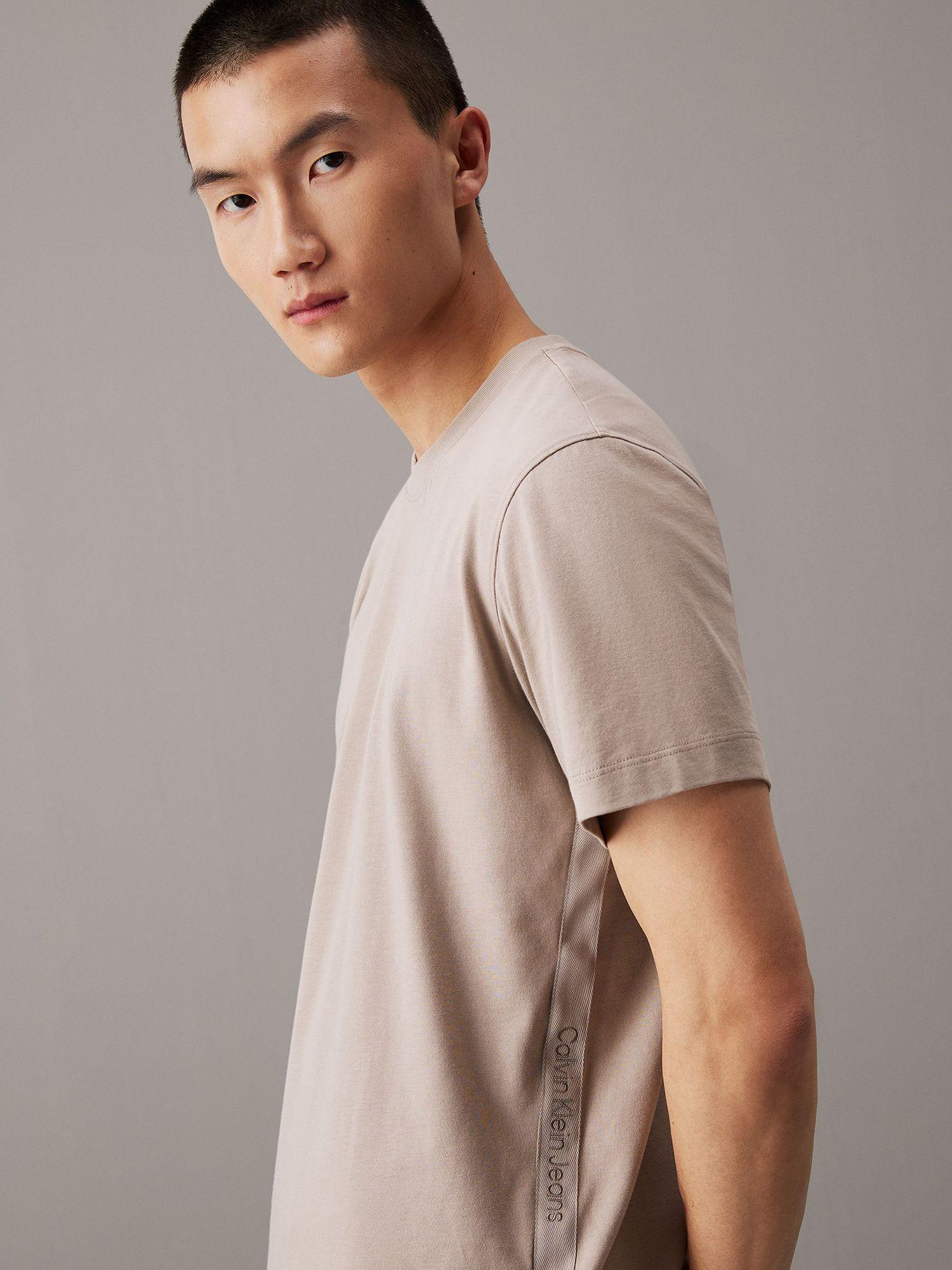 Polera Logo Tape Beige Calvin Klein-3