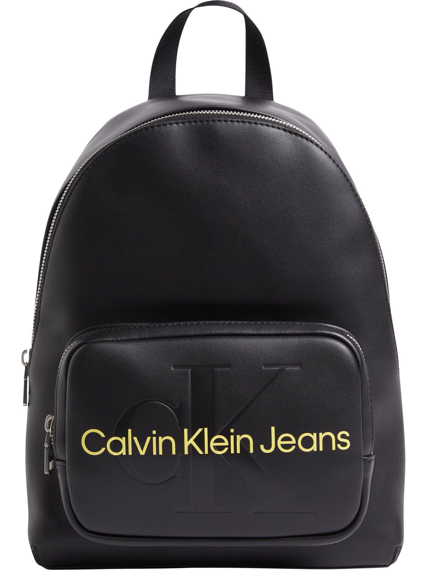 Mochila con cremallera y Logo Negro Calvin Klein-0