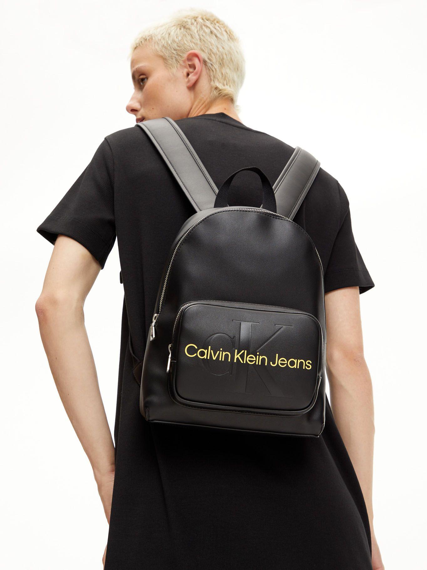 Mochila con cremallera y Logo Negro Calvin Klein-3
