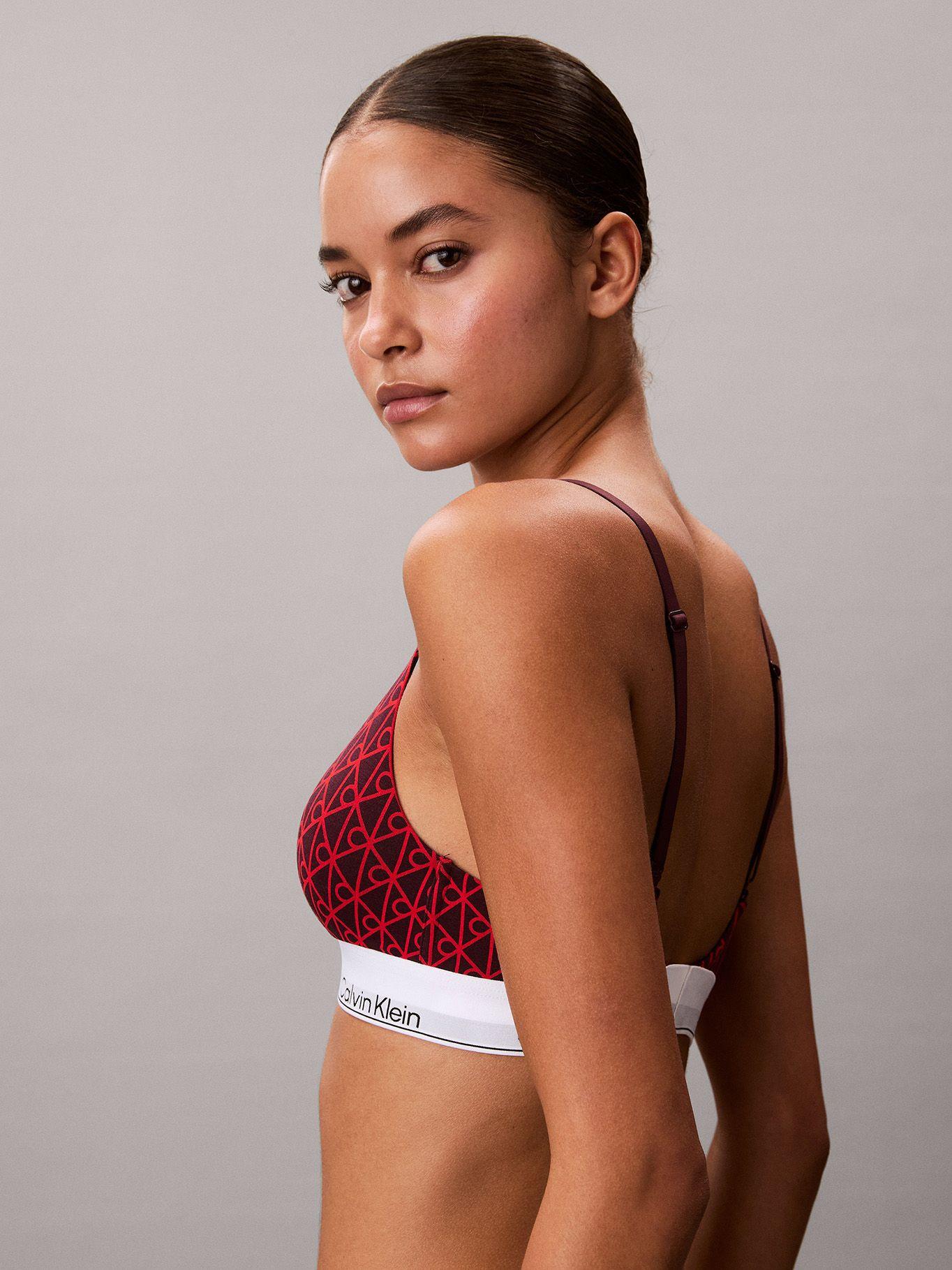 Bralette Triangular Icon Cotton Rojo Calvin Klein-4